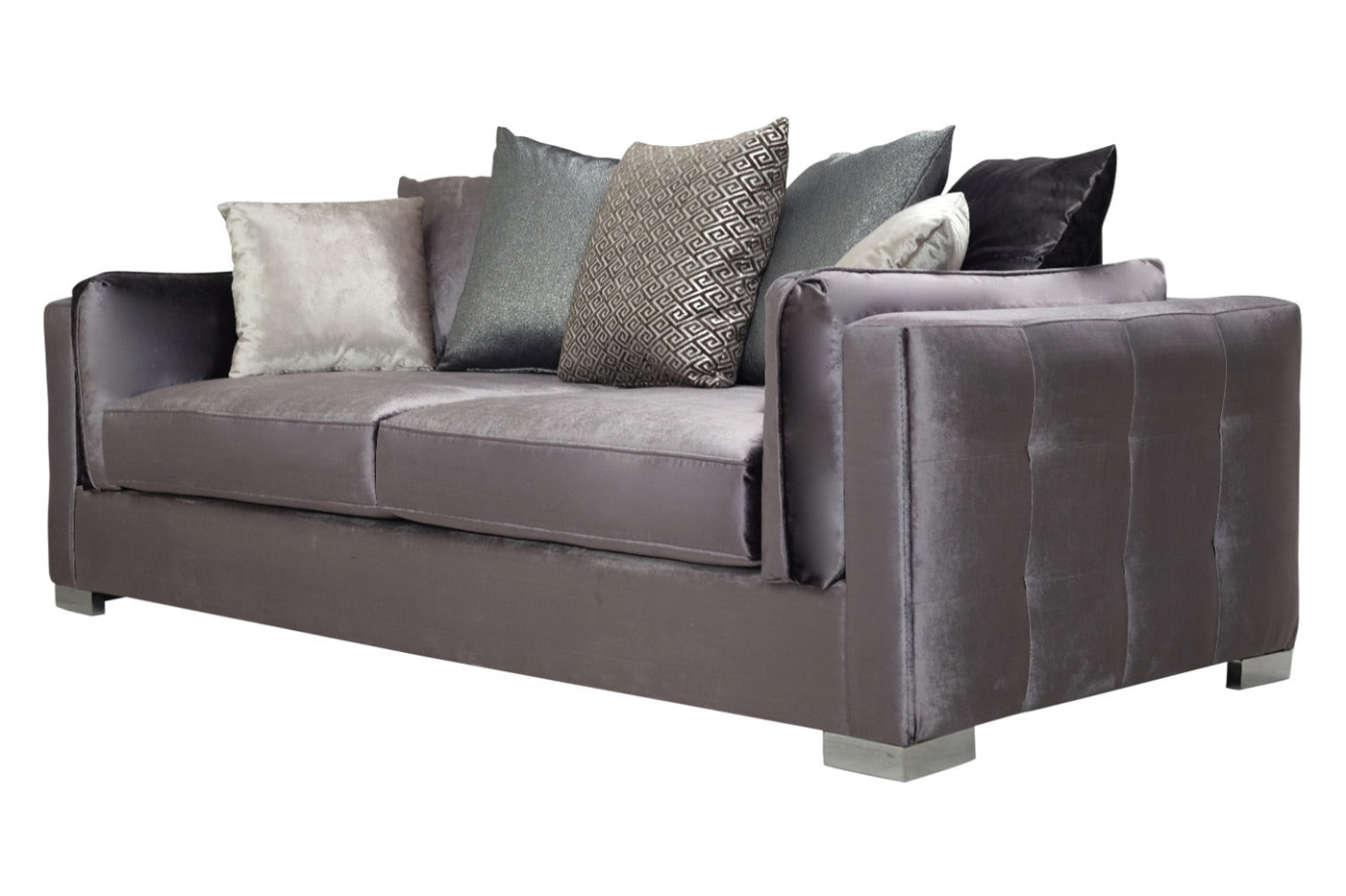 Nova - Clara Gray Velvet Sofa & Loveseat