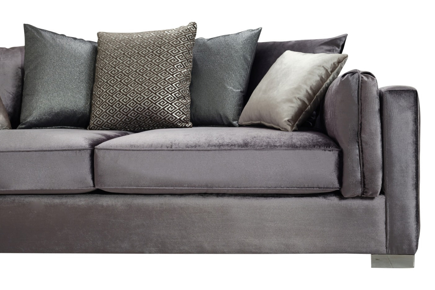 Nova - Clara Gray Velvet Sofa & Loveseat