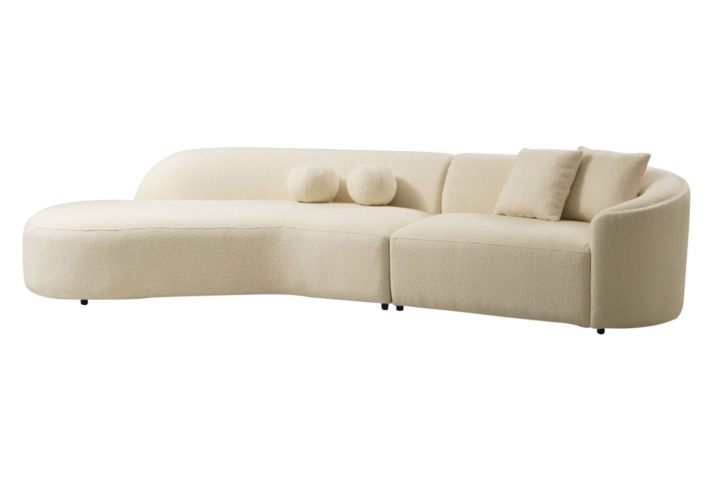 Nova - Cloe Ivory Boucle Curved Sectional