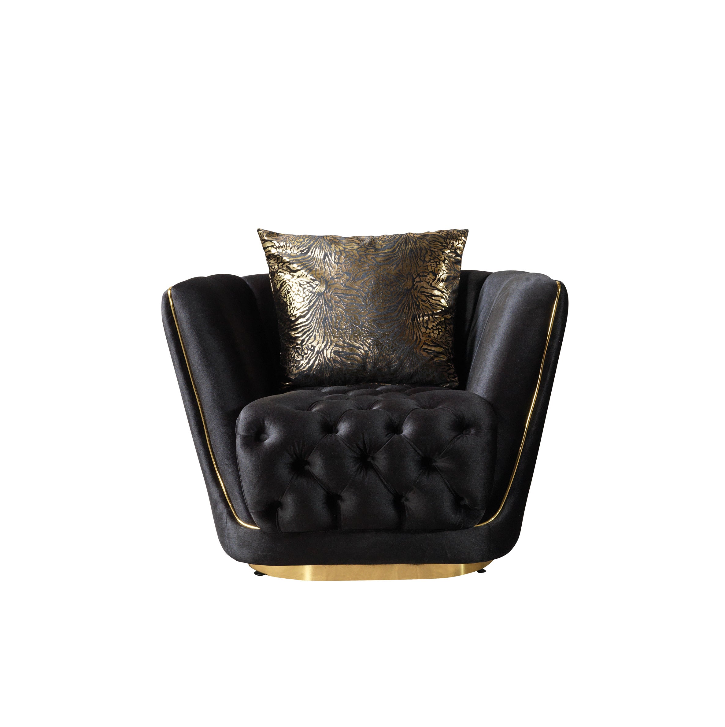 Nova - Daphne Black Velvet Chair