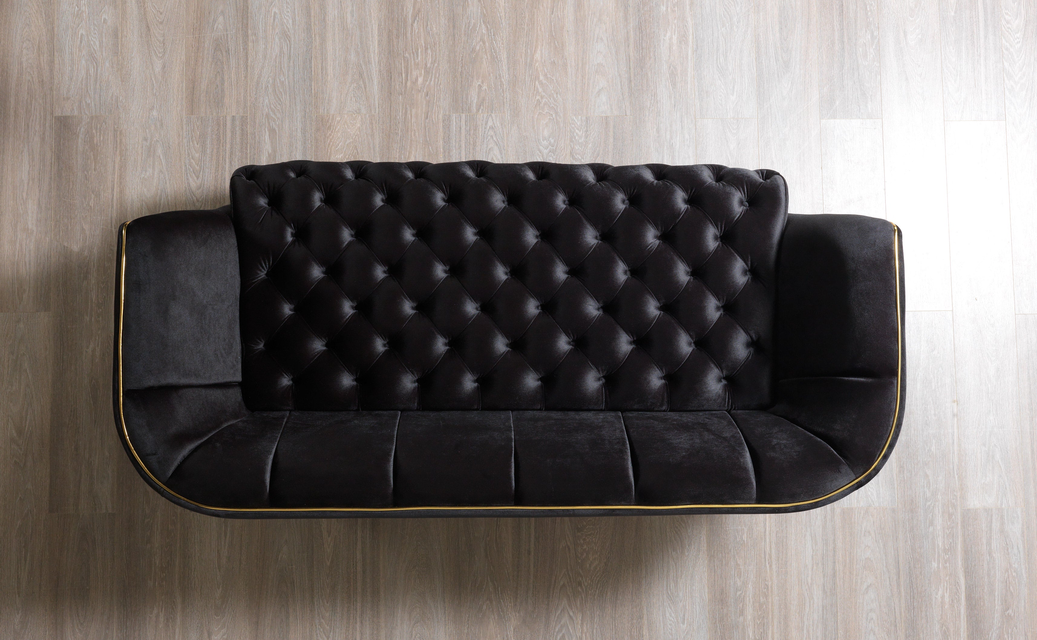 Nova - Daphne Black Velvet Sofa 95" & Loveseat 79"