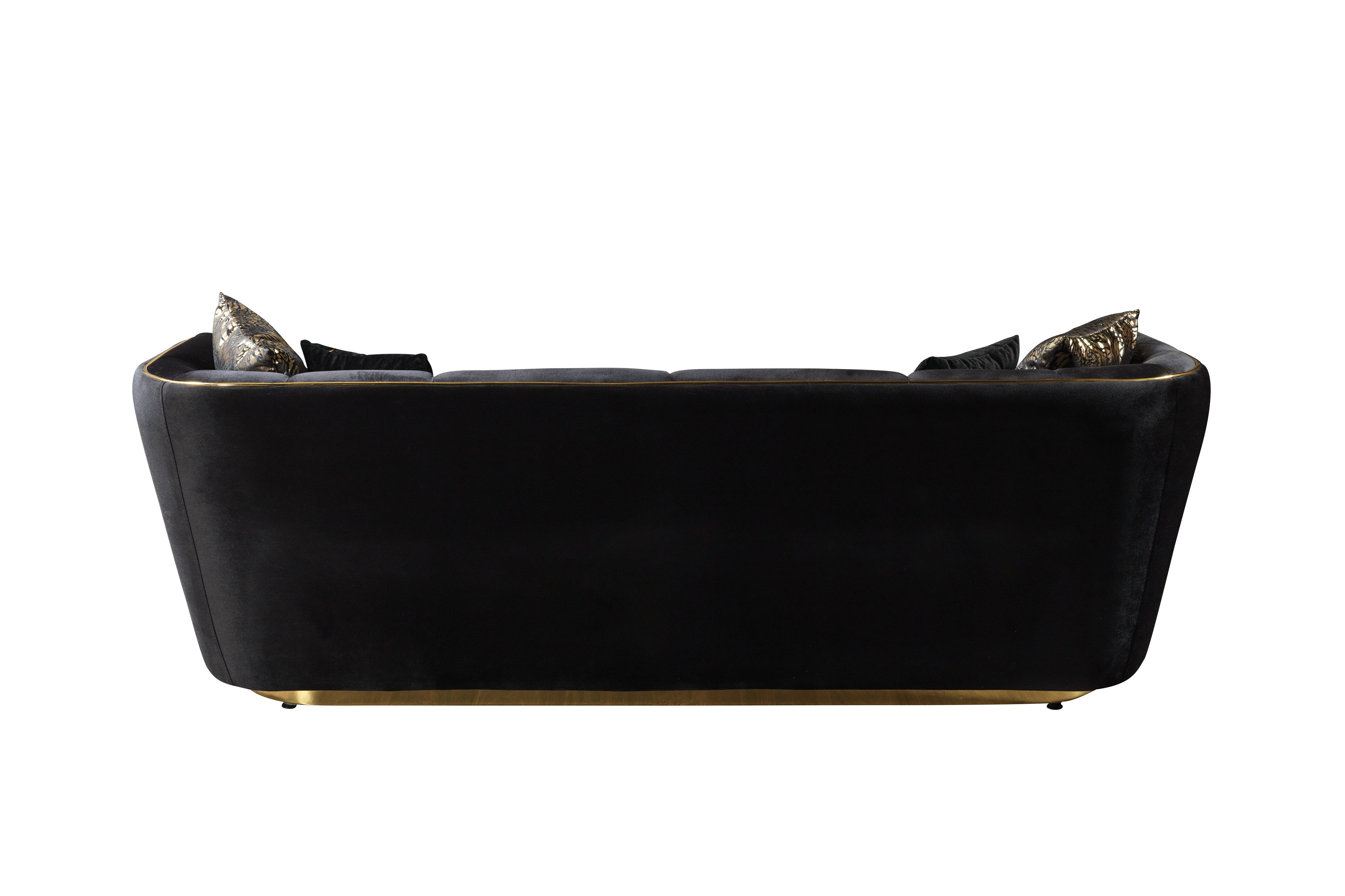 Nova - Daphne Black Velvet Sofa 95" & Loveseat 79"