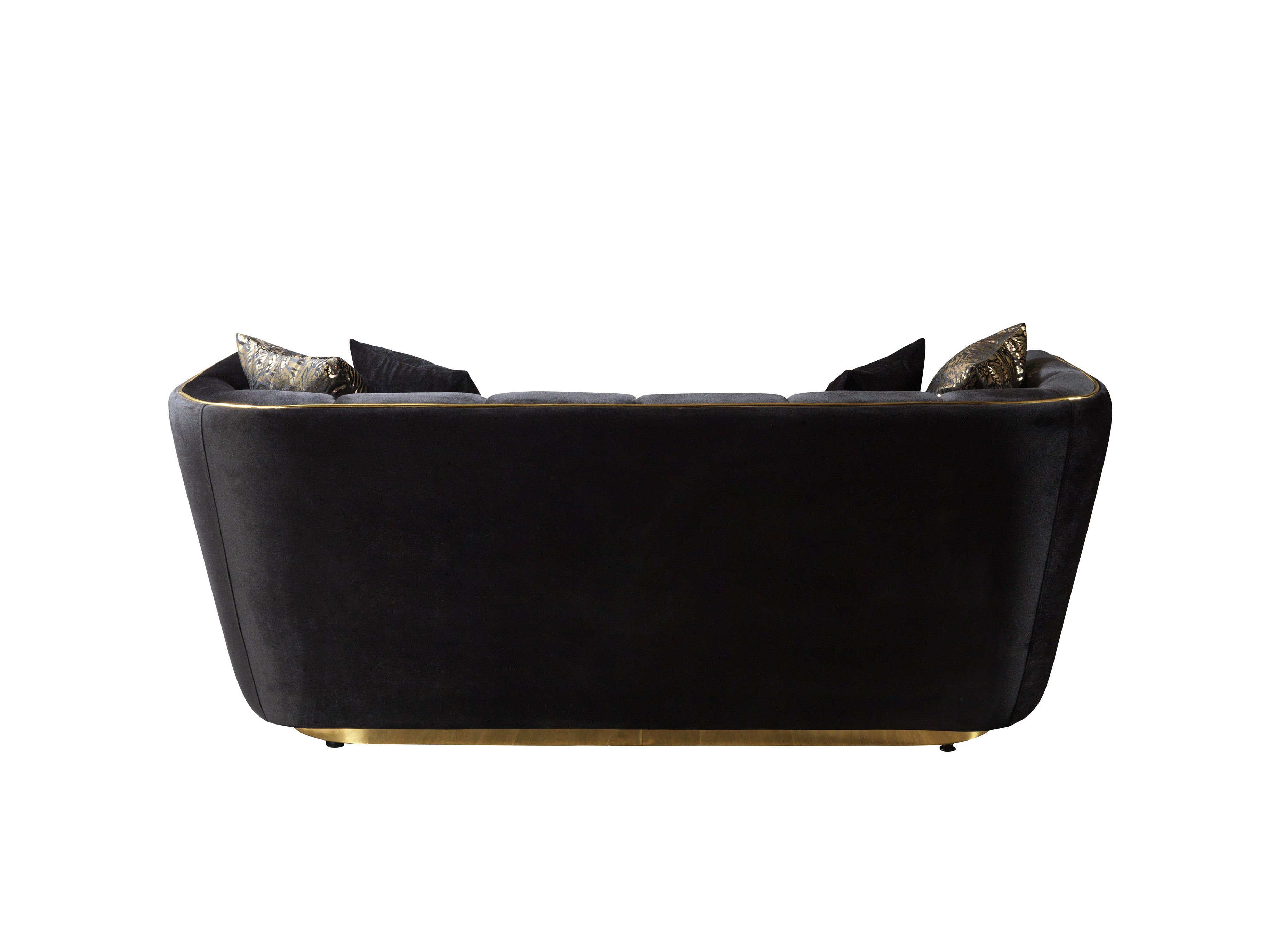 Nova - Daphne Black Velvet Sofa 95" & Loveseat 79"