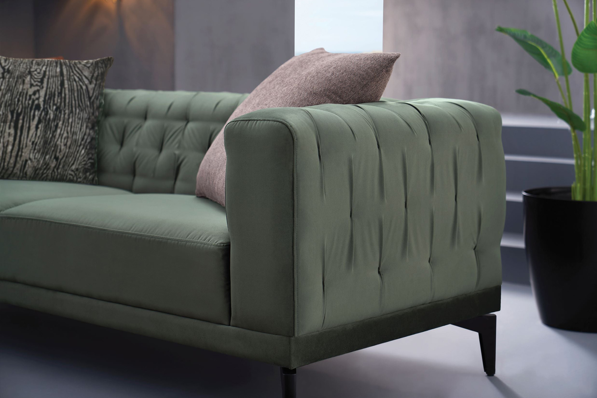 Nova - Dorian 3-Seater Sofa in Green