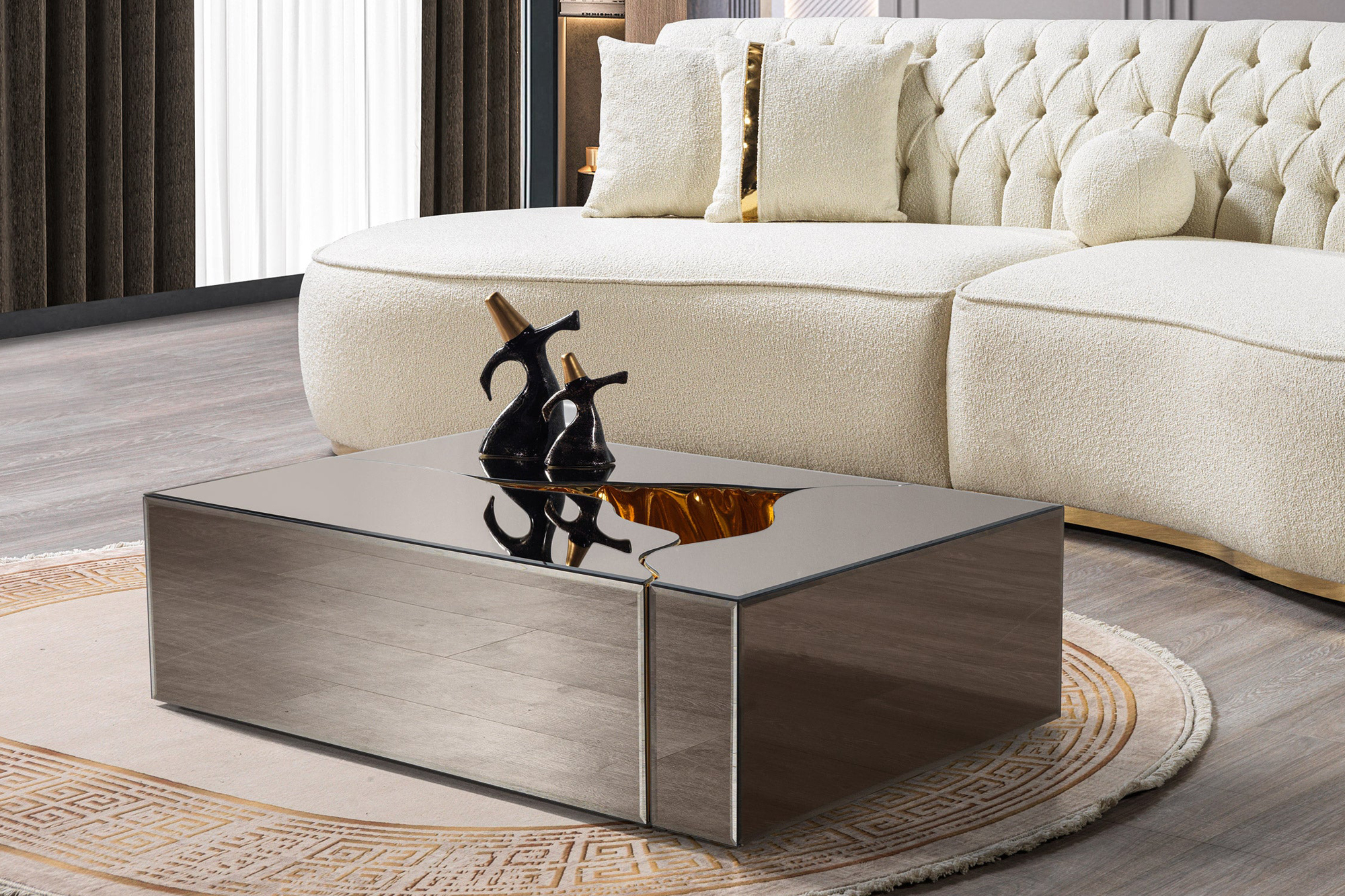 Nova - Dream Glass 3-Piece Coffee Table