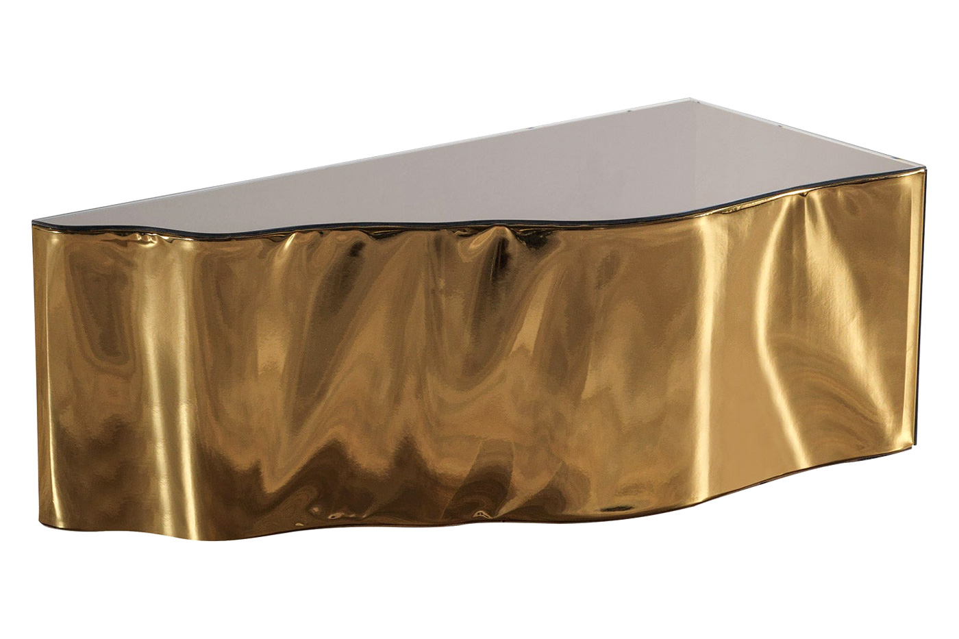 Nova Dream Glass 3-Piece Coffee Table - Bronze/Gold