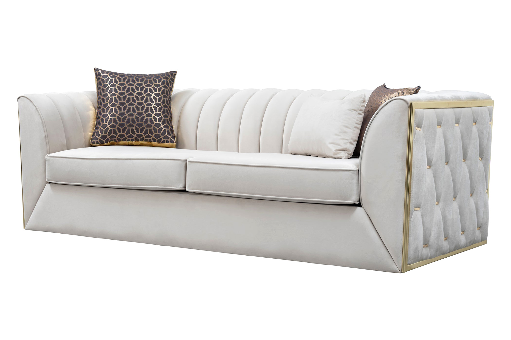 Nova - Dream Ivory Velvet Sofa & Loveseat