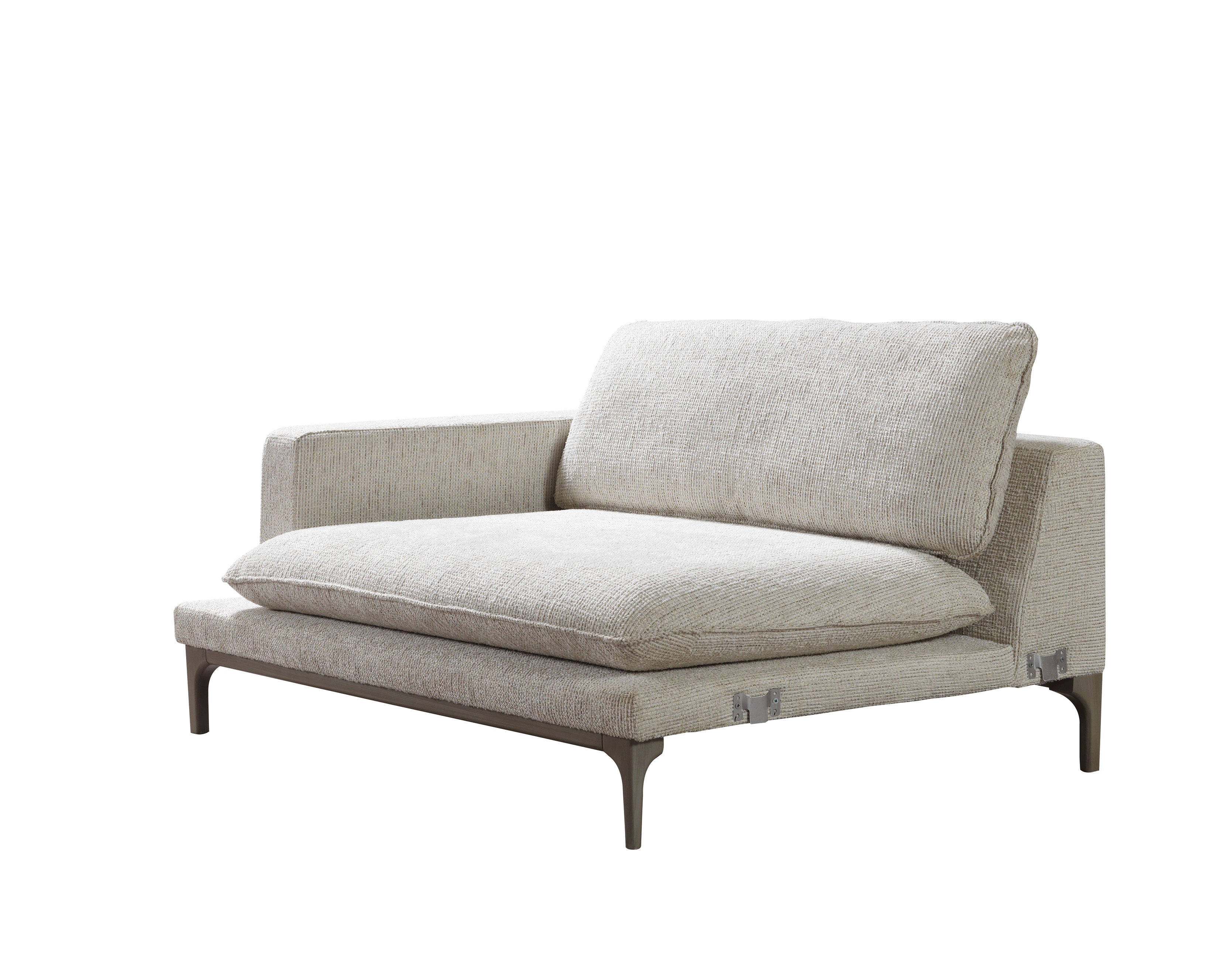 Nova - Dylan Ivory Linen 3-Piece Curved 126" Sectional with Ottoman