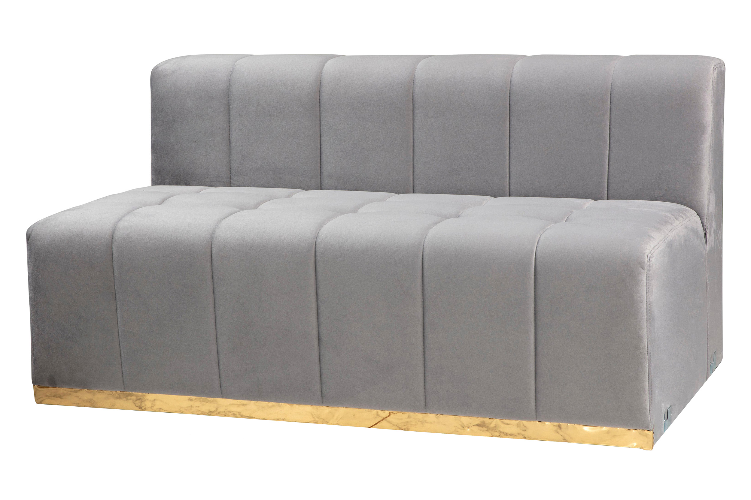 Nova Elisha Velvet Double Chaise Sectional - Gray