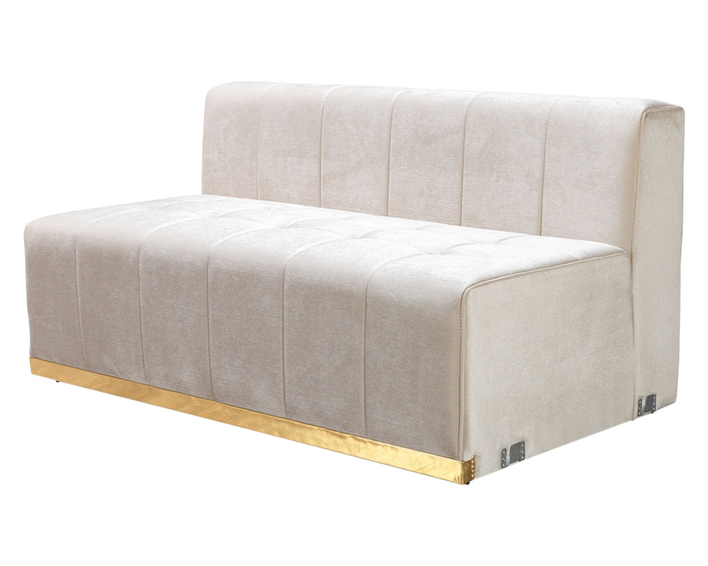 Nova Elisha Velvet Double Chaise Sectional - Ivory