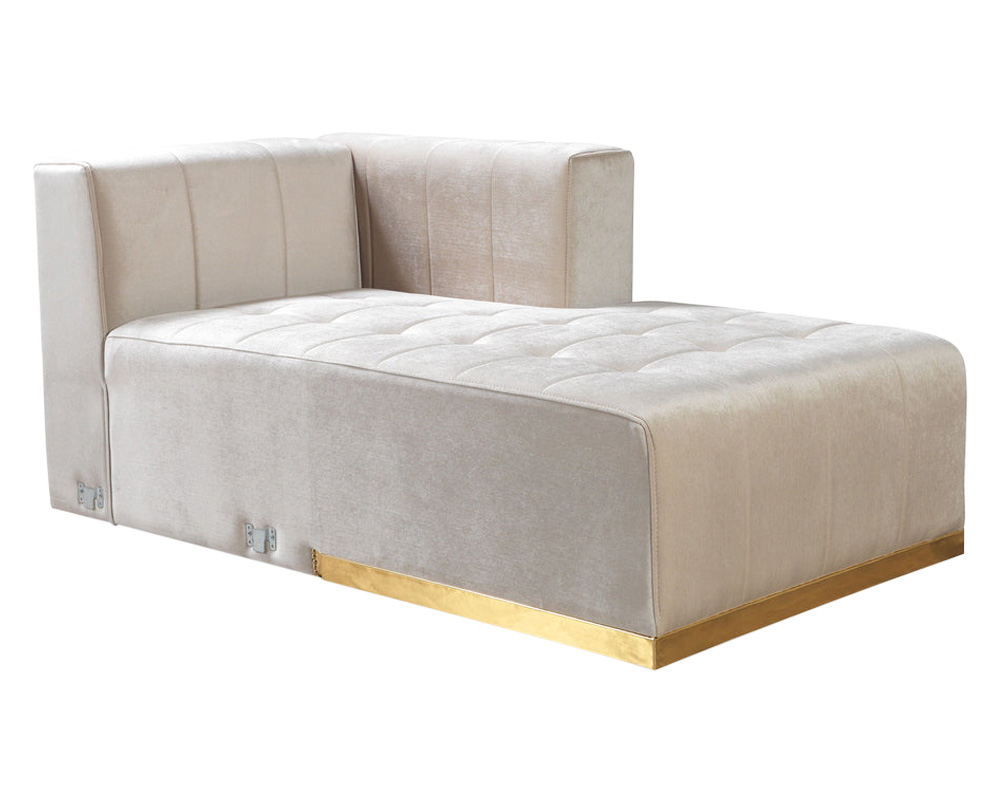 Nova Elisha Velvet Double Chaise Sectional - Ivory