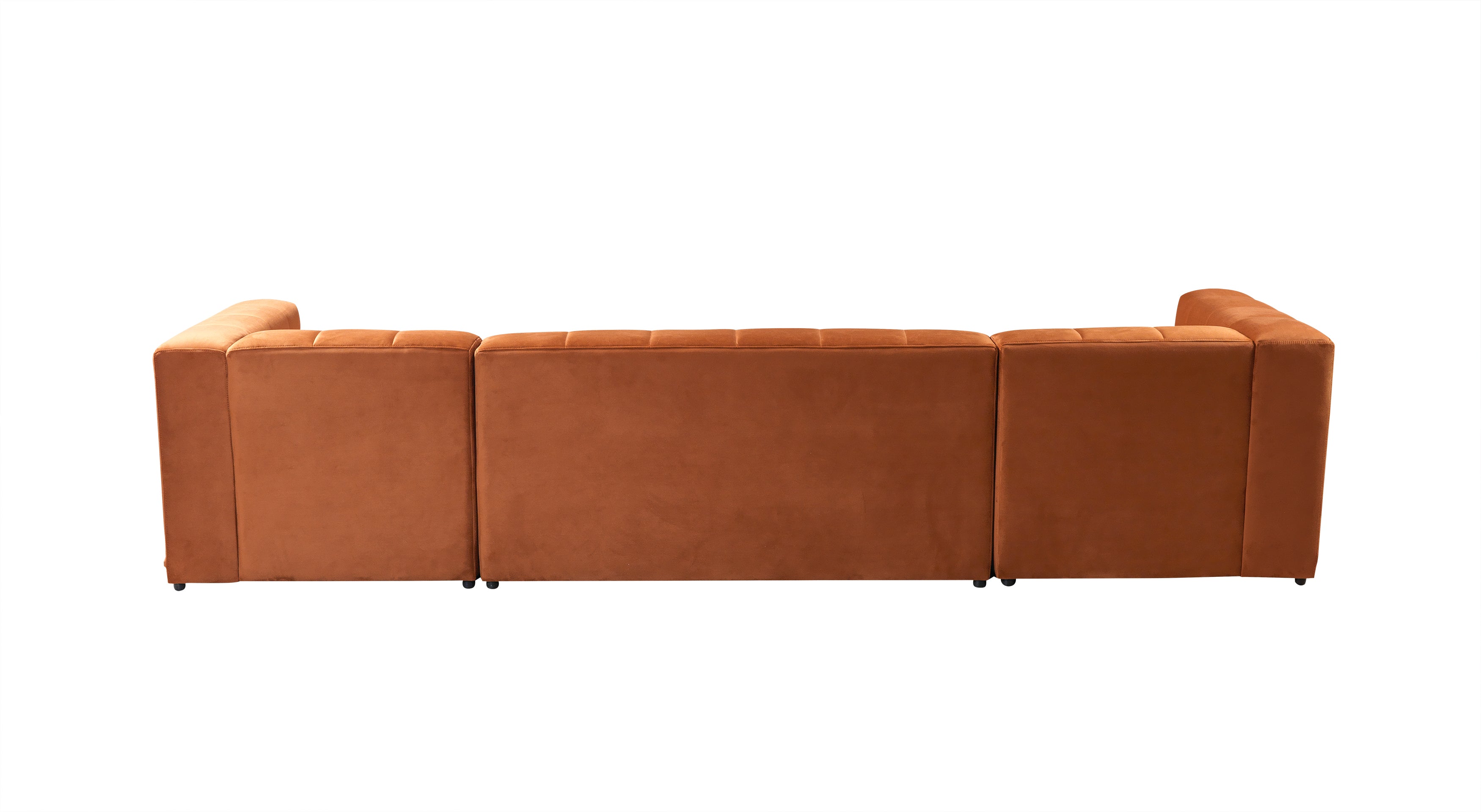 Nova - Elisha Orange Velvet Double Chaise 140" Sectional