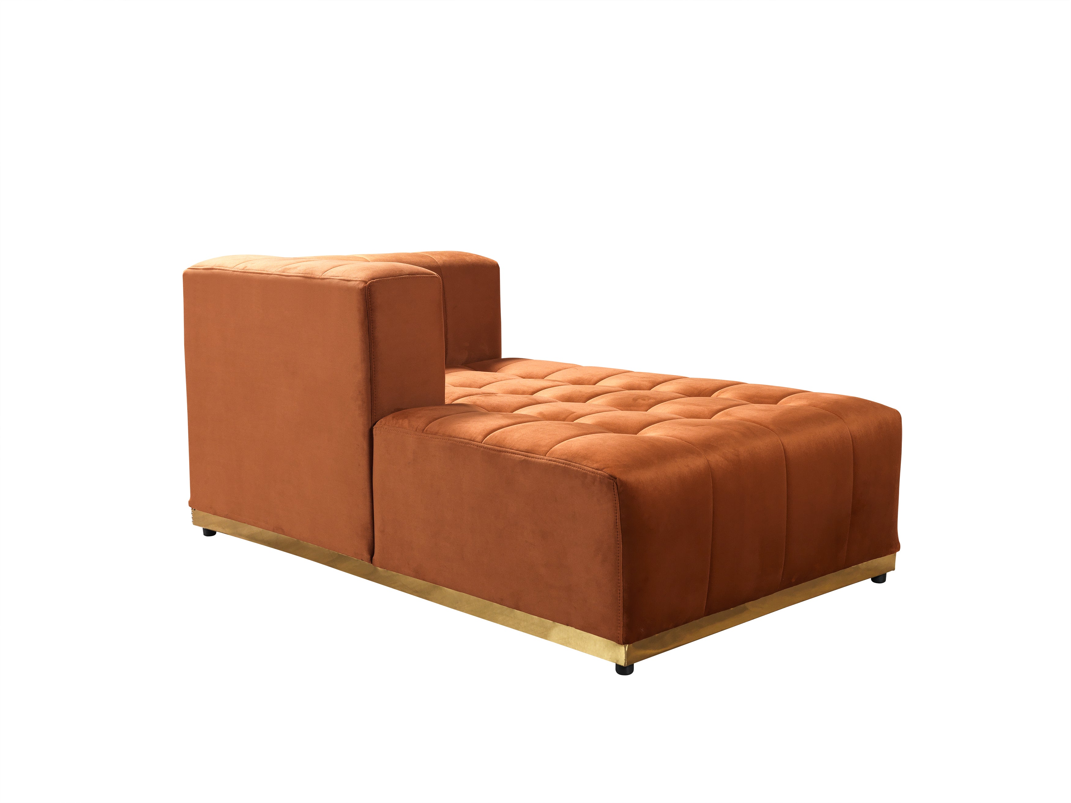 Nova - Elisha Orange Velvet Double Chaise 140" Sectional