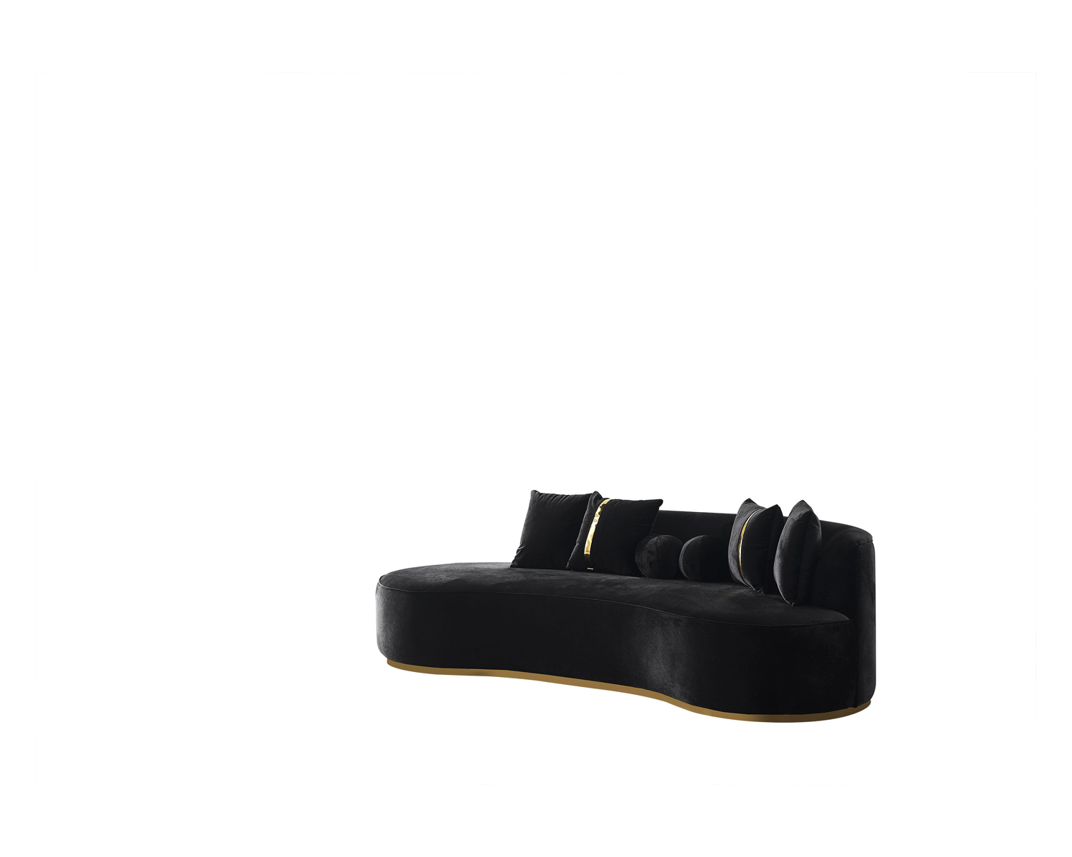 Nova Ella Velvet Chaise Lounge - Black