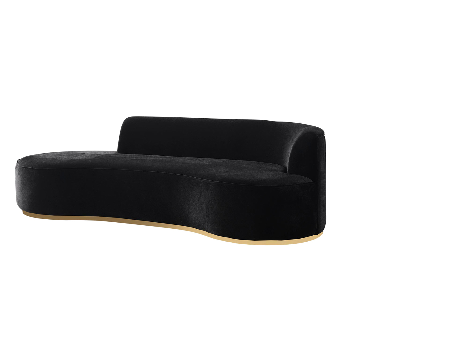 Nova Ella Velvet Chaise Lounge - Black