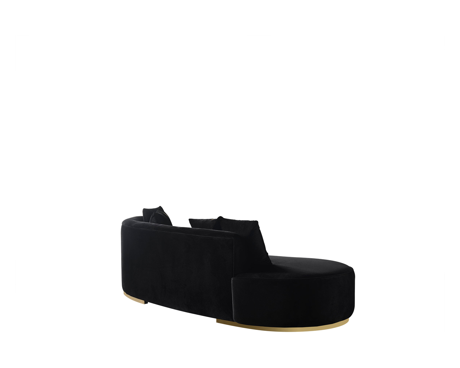 Nova Ella Velvet Chaise Lounge - Black