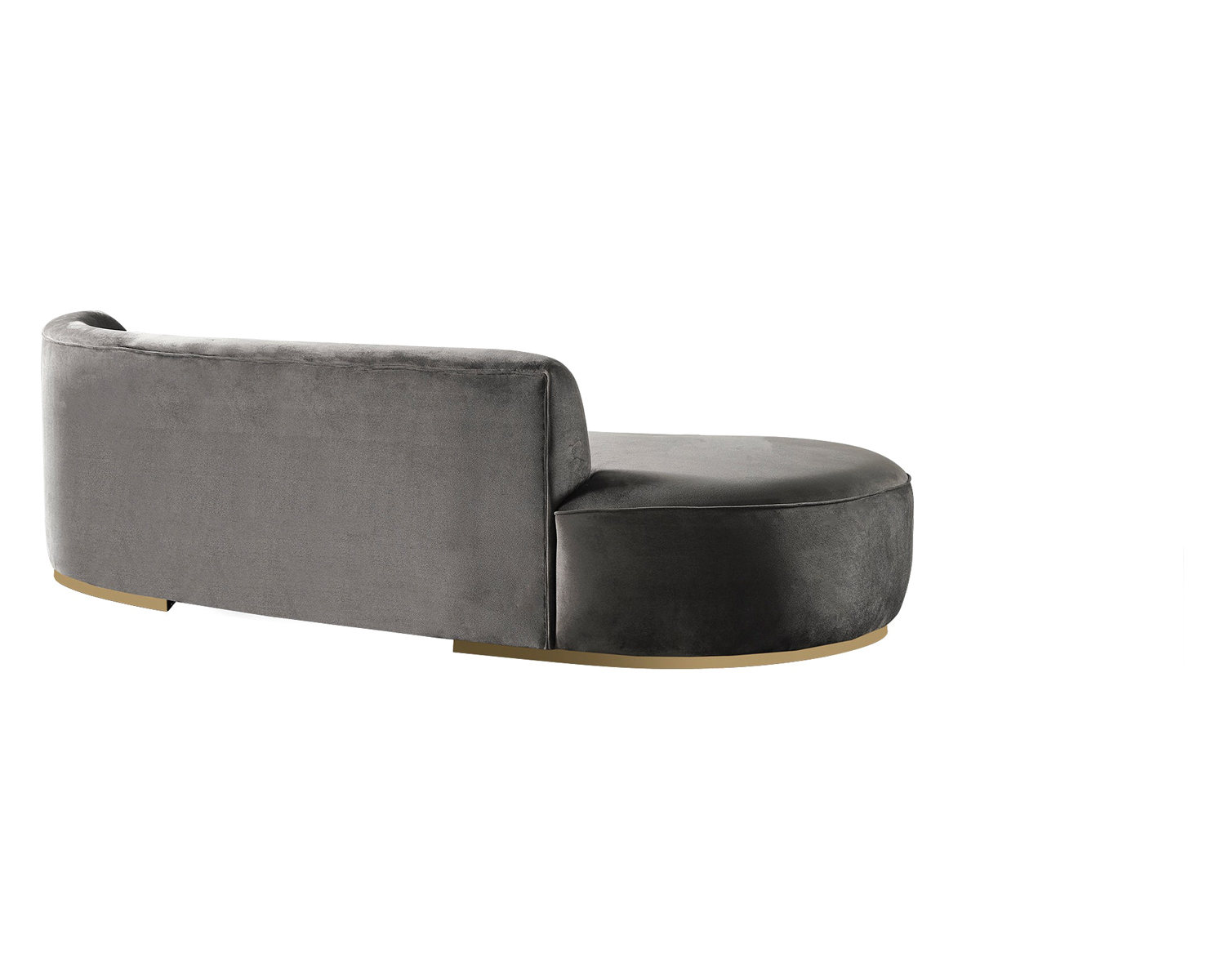 Nova Ella Velvet Chaise Lounge - Gray