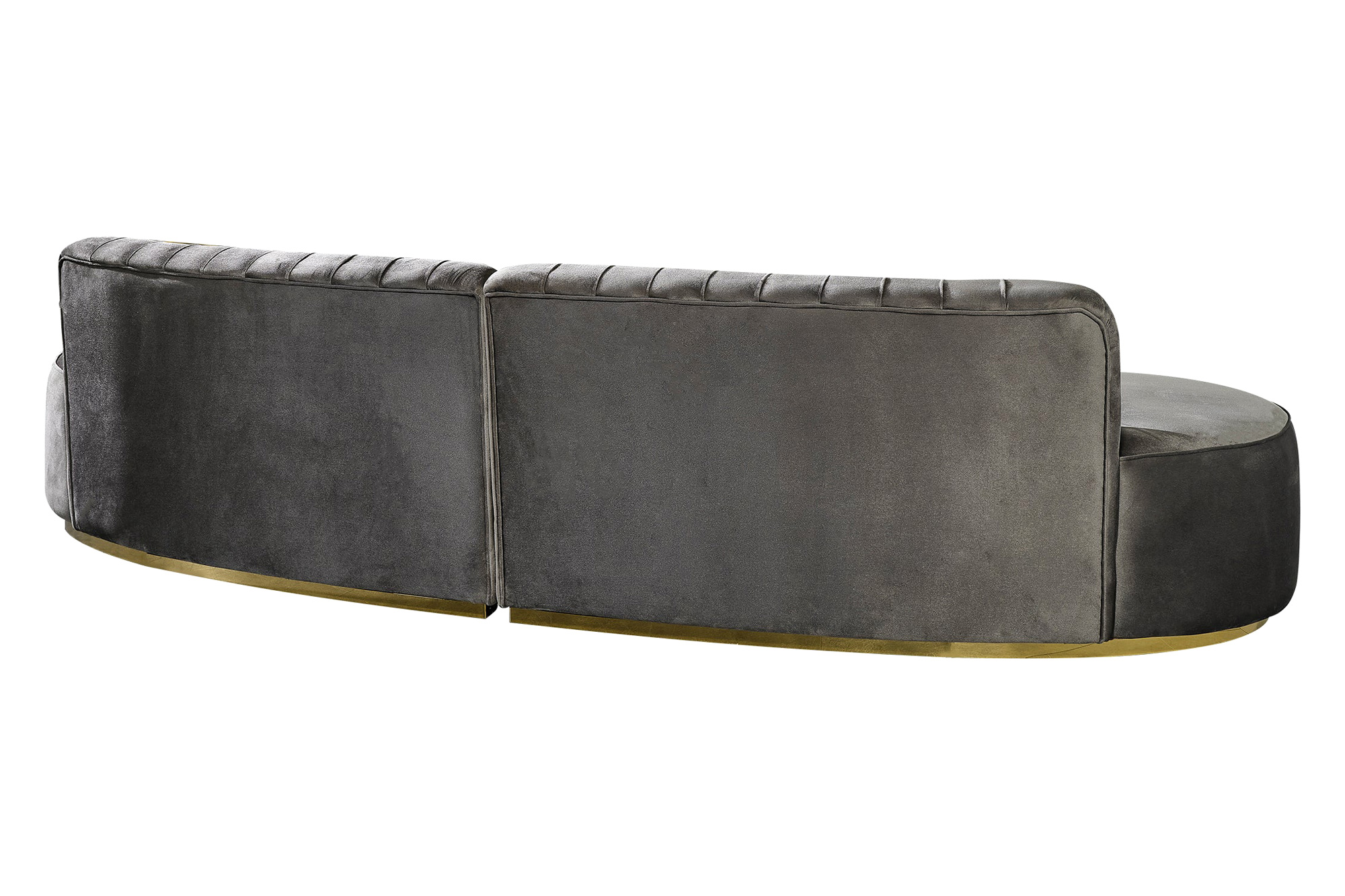 Nova Ella Velvet Curved Sectional - Gray