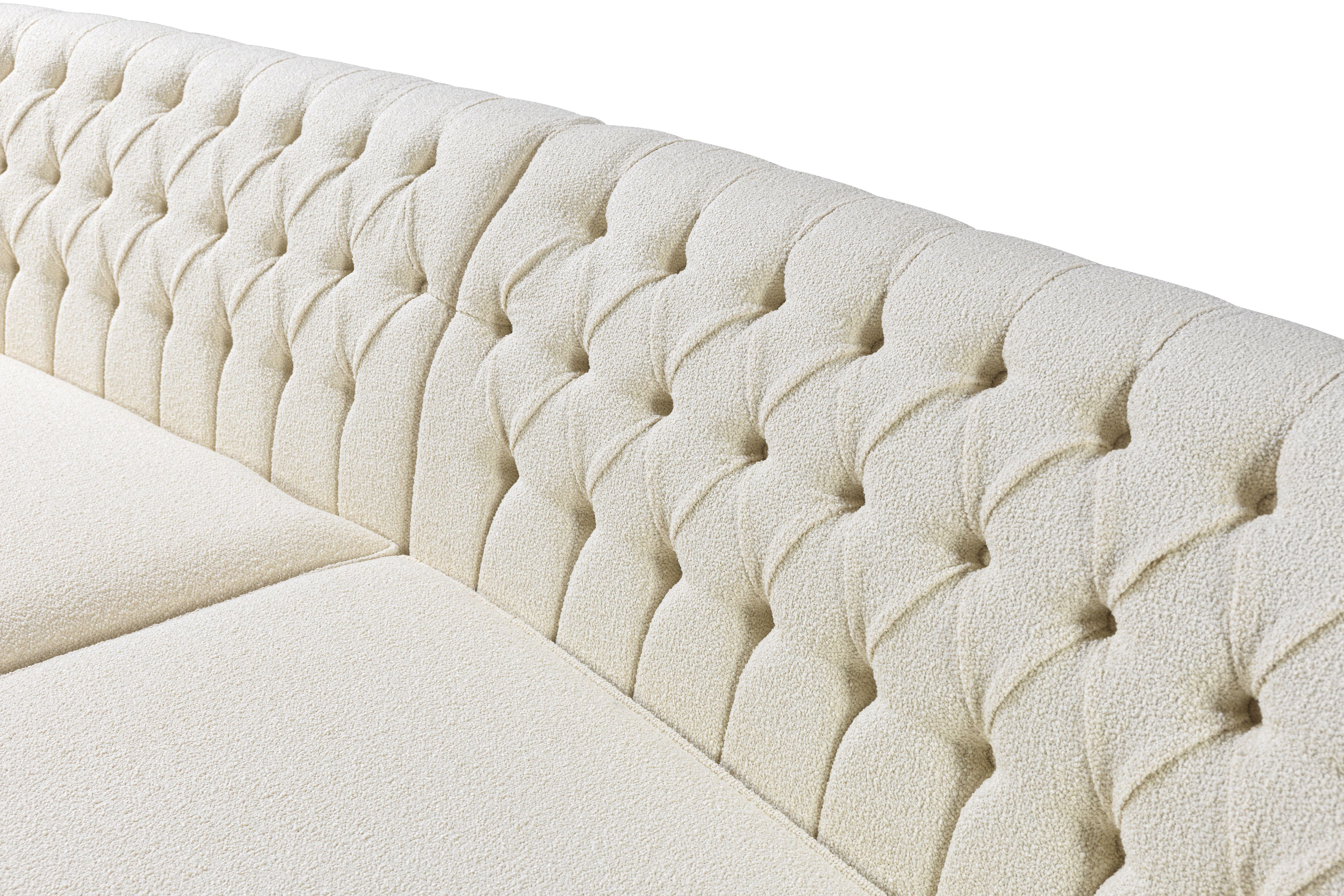 Nova Ella Boucle Curved Sectional - Ivory