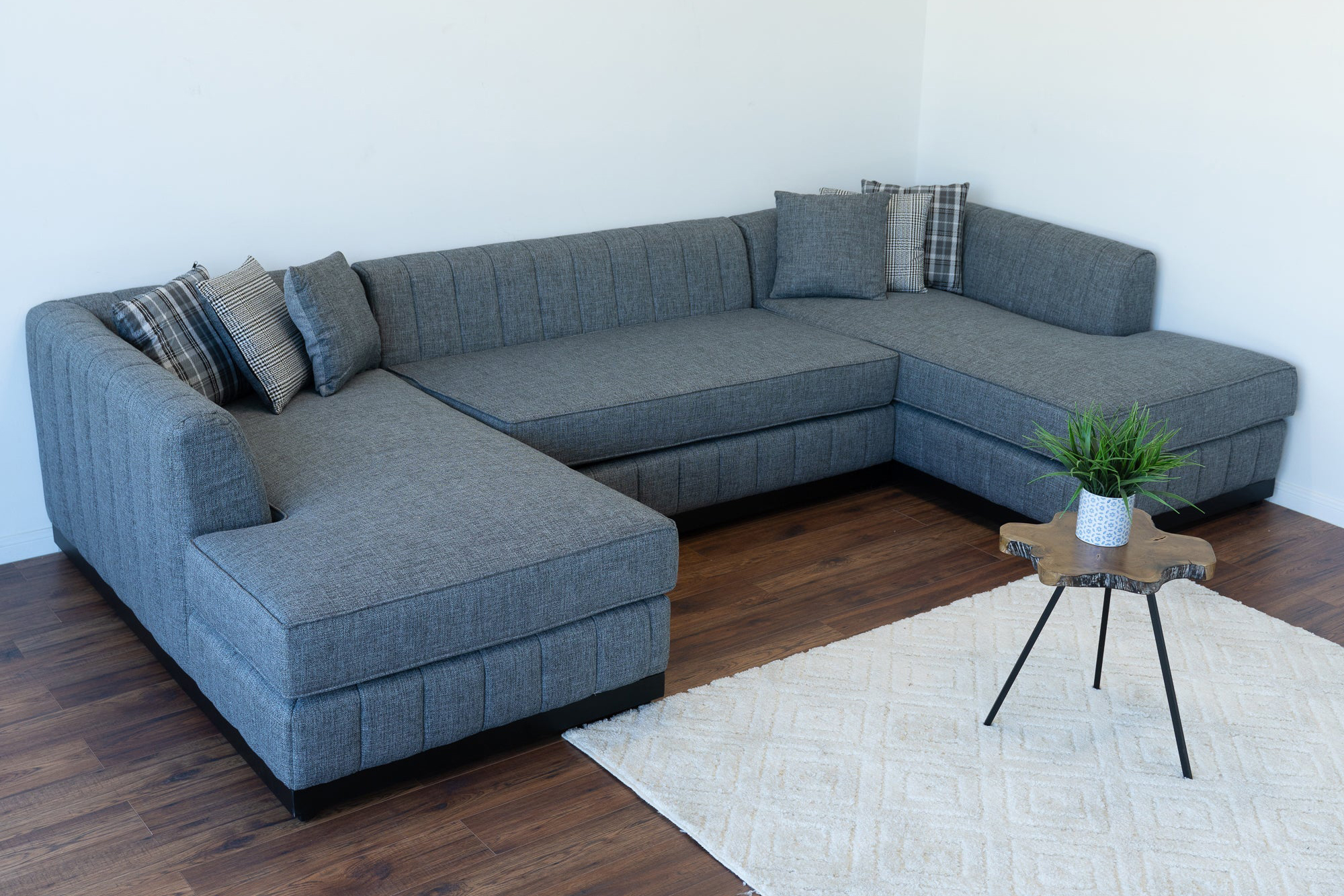 Nova - Grayson Gray Linen Double Chaise Sectional