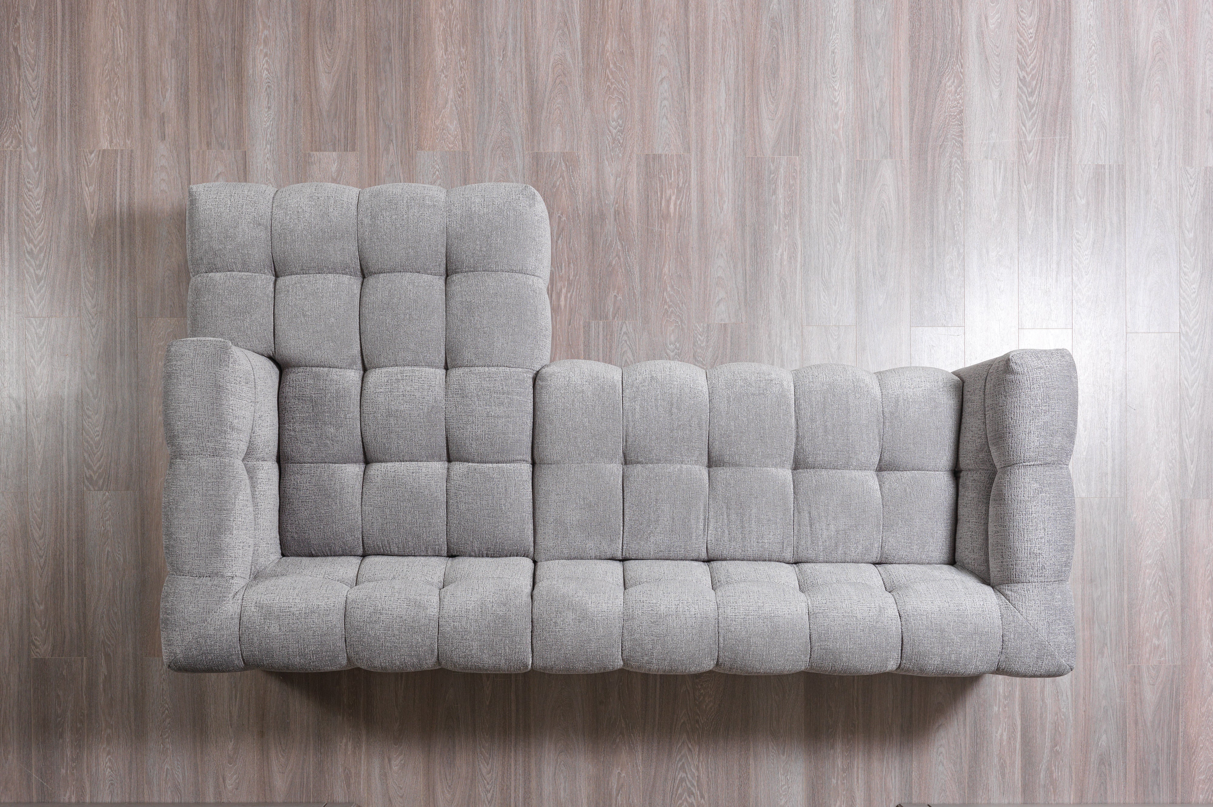 Nova Ivy Gray Boucle RAF 110" Sectional