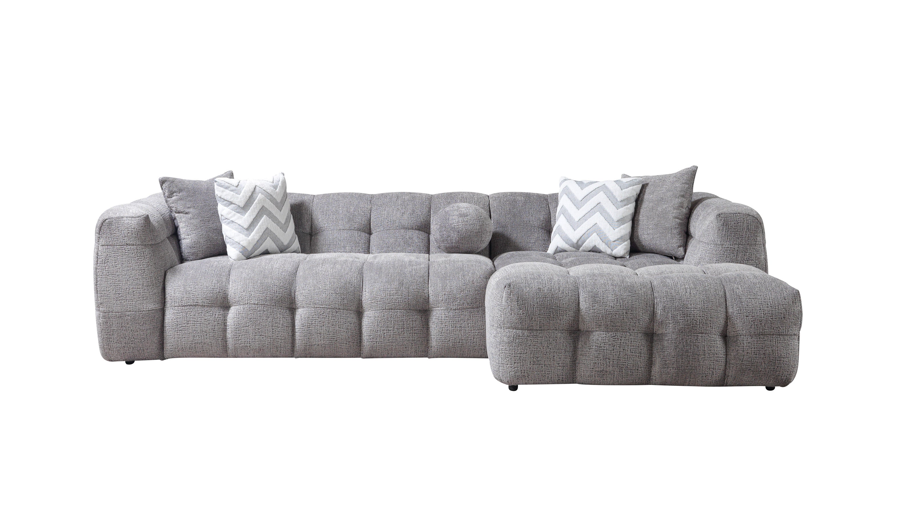 Nova Ivy Gray Boucle RAF 110" Sectional