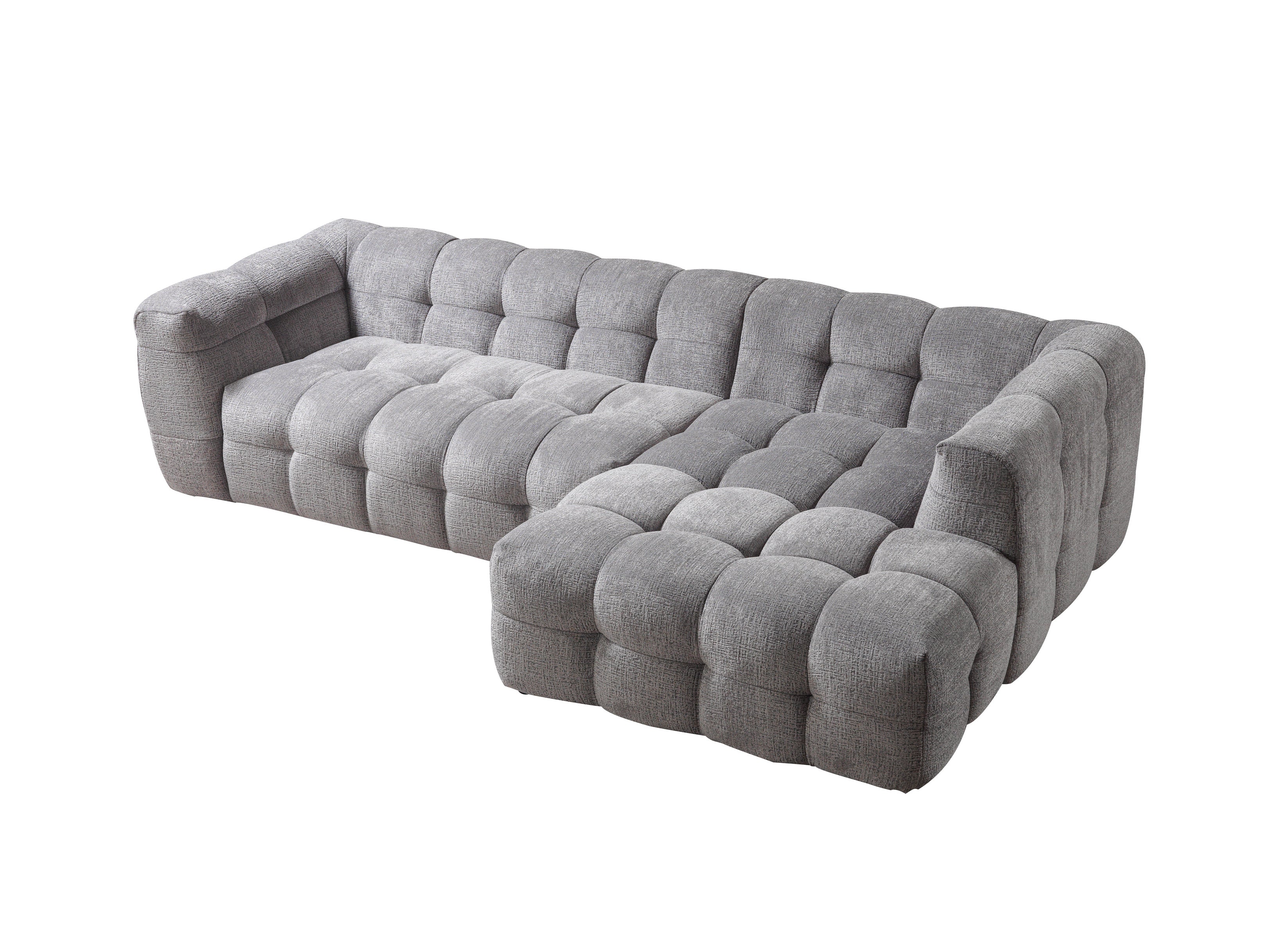 Nova Ivy Gray Boucle RAF 110" Sectional