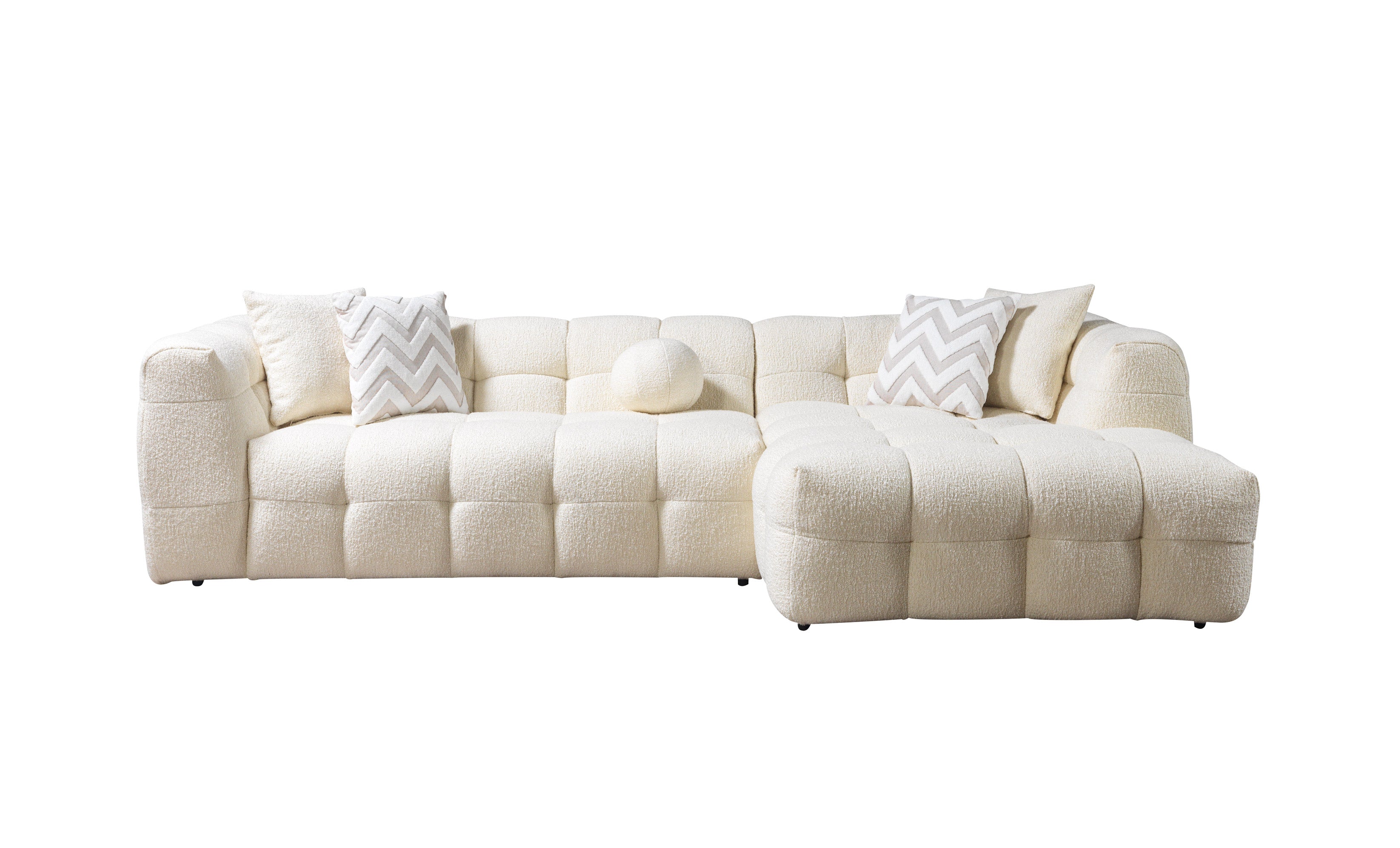 Nova Ivy Ivory Boucle RAF 110" Sectional