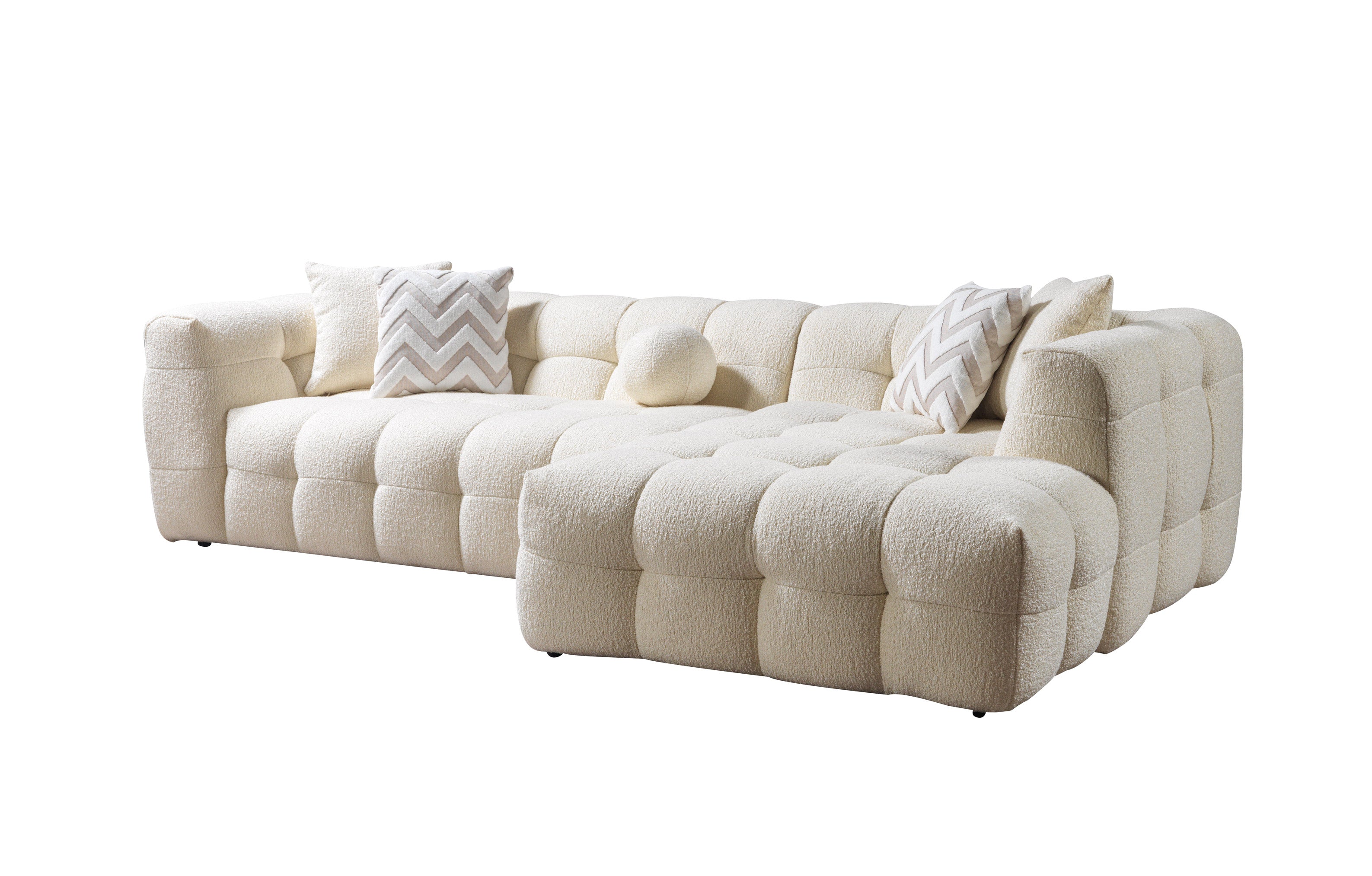 Nova Ivy Ivory Boucle RAF 110" Sectional