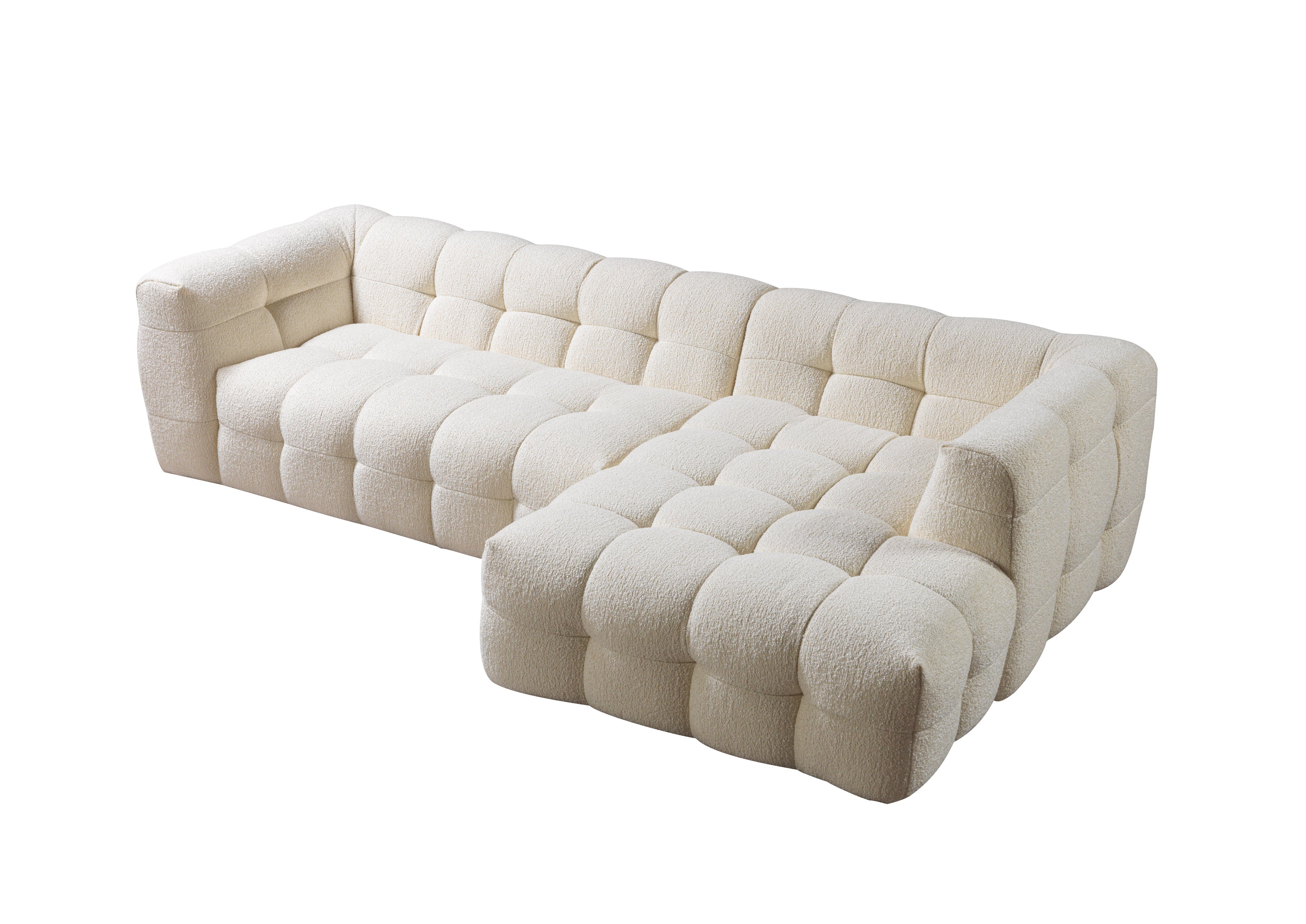 Nova Ivy Ivory Boucle RAF 110" Sectional