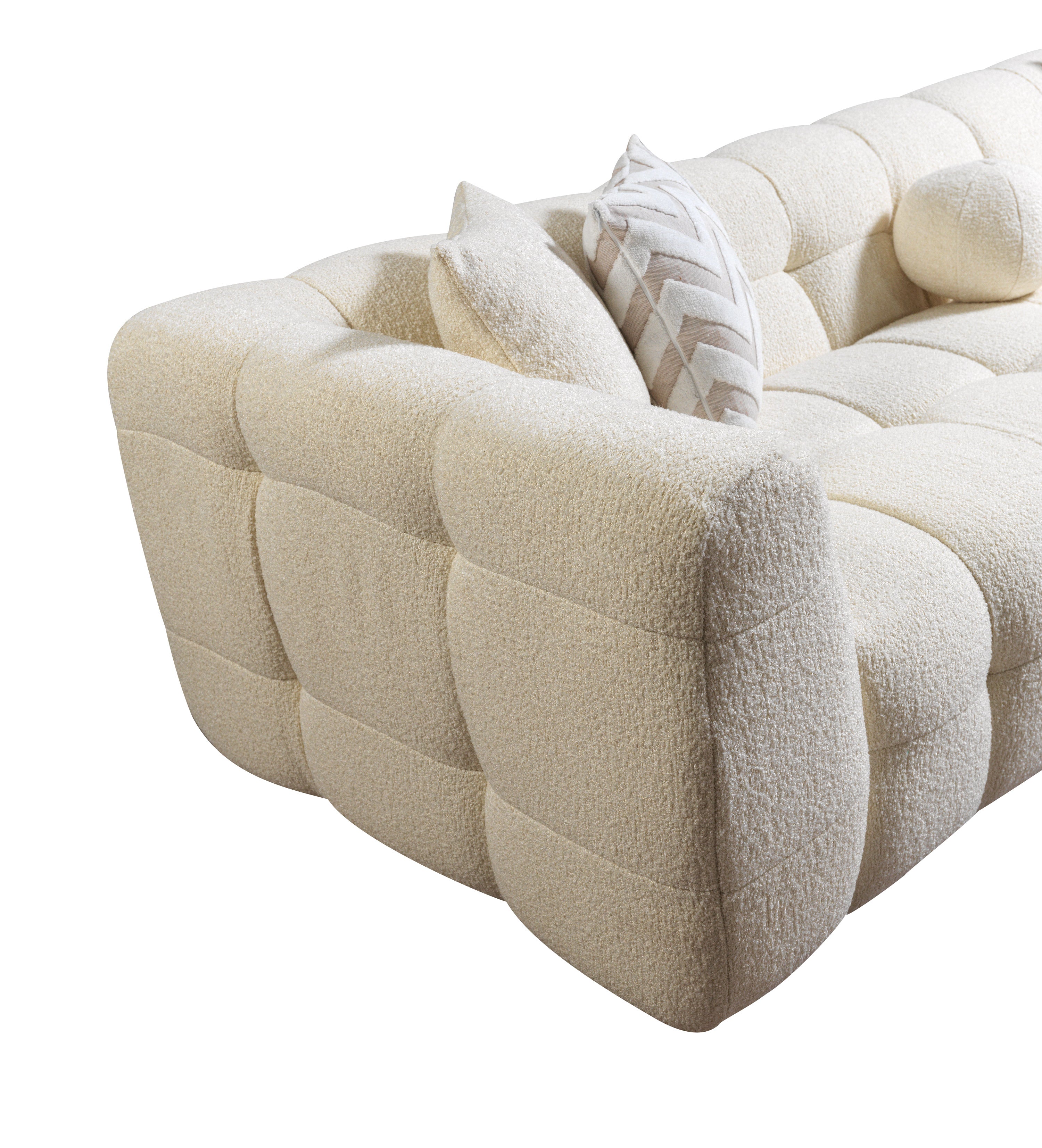 Nova Ivy Ivory Boucle RAF 110" Sectional