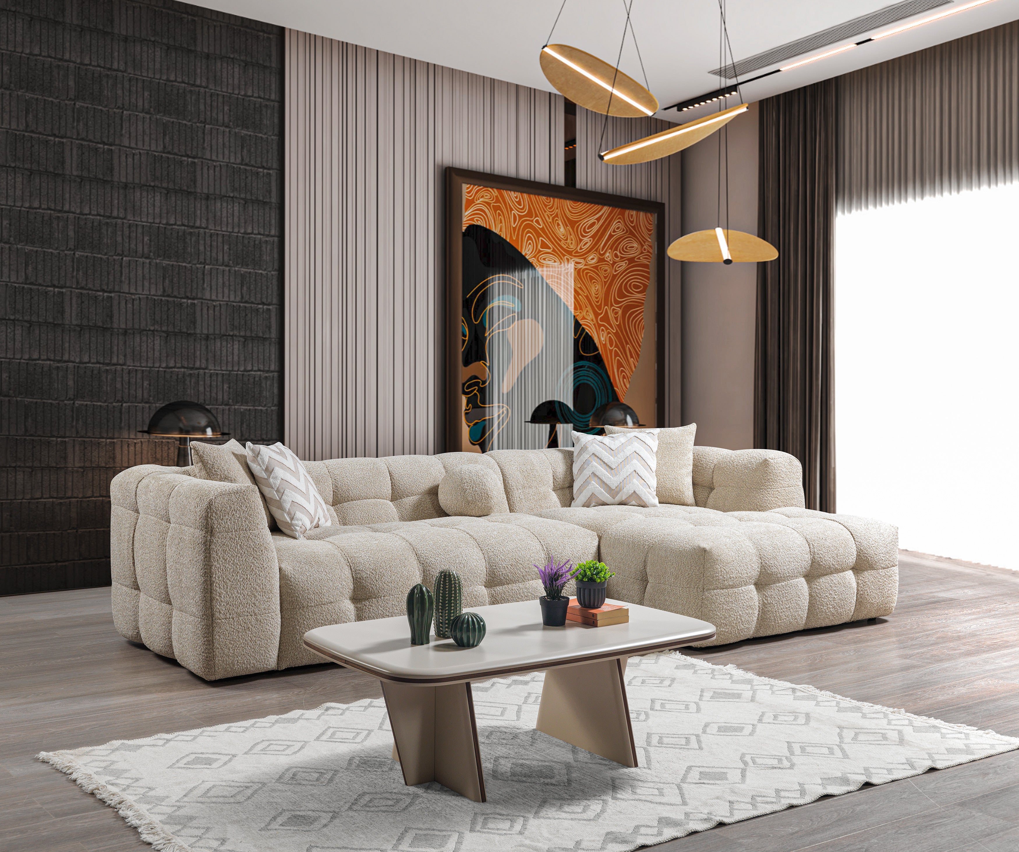 Nova - Ivy Boucle RAF 110" Sectional