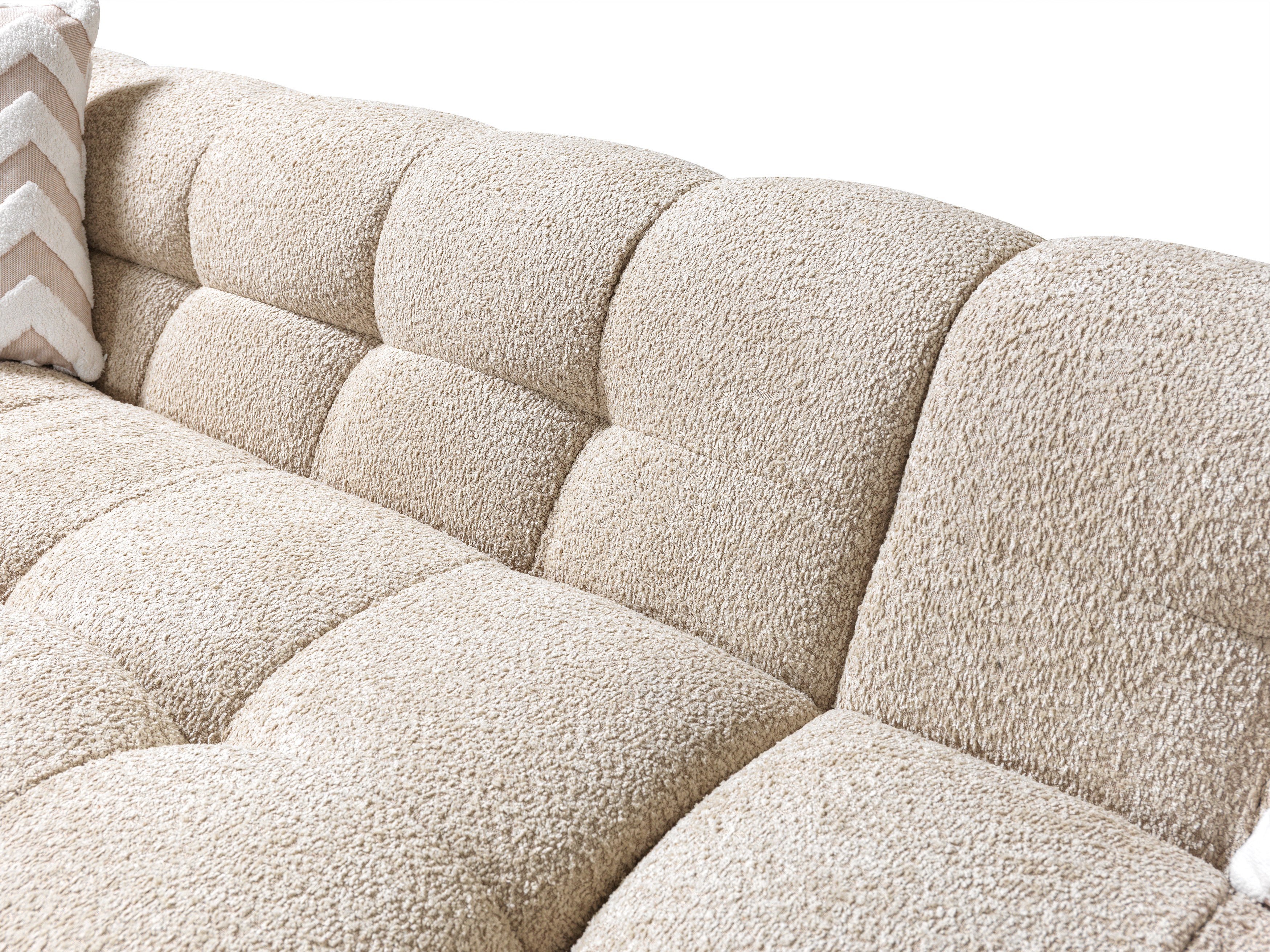 Nova Ivy Sand Boucle RAF 110" Sectional