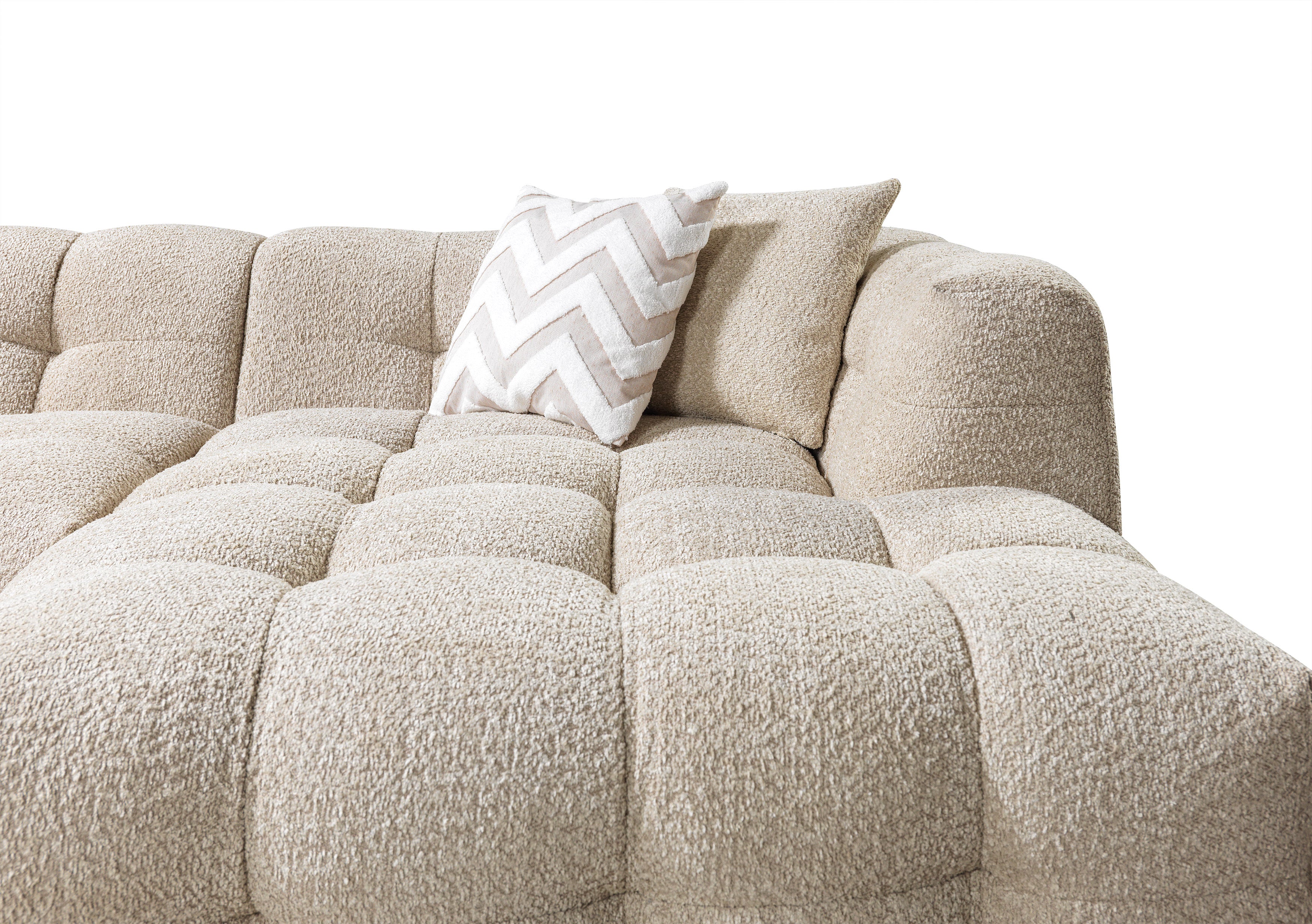 Nova Ivy Sand Boucle RAF 110" Sectional