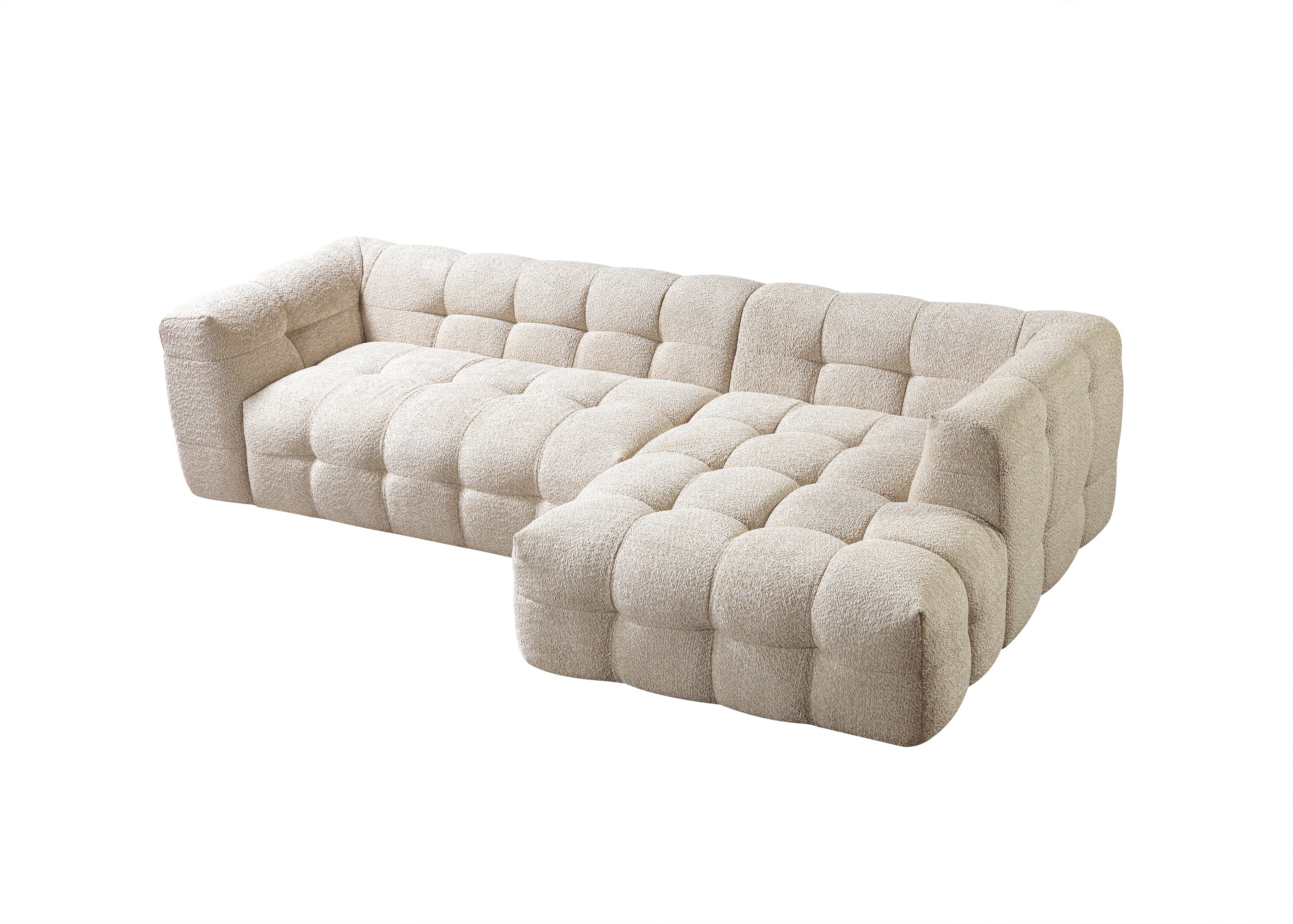 Nova Ivy Sand Boucle RAF 110" Sectional