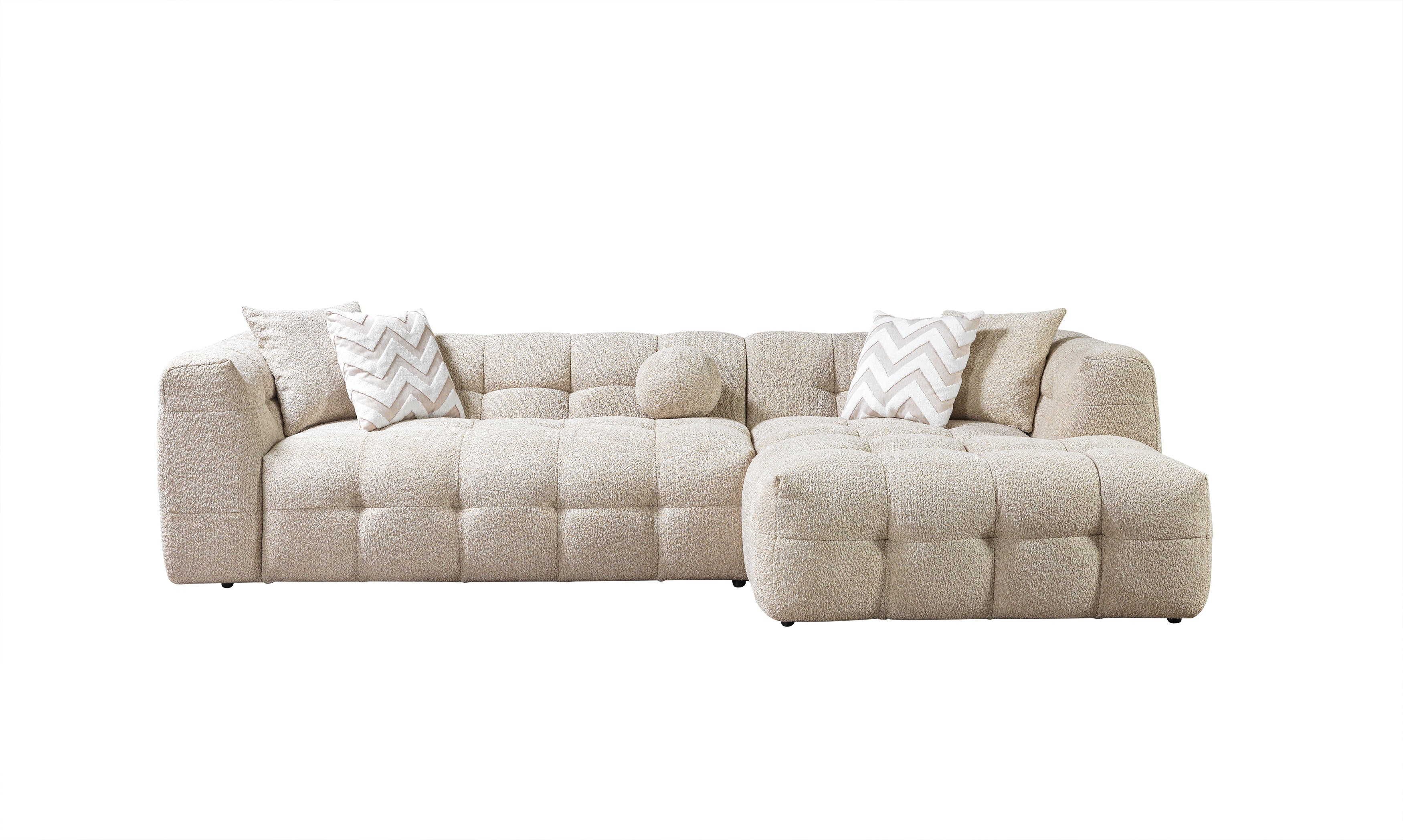 Nova Ivy Sand Boucle RAF 110" Sectional