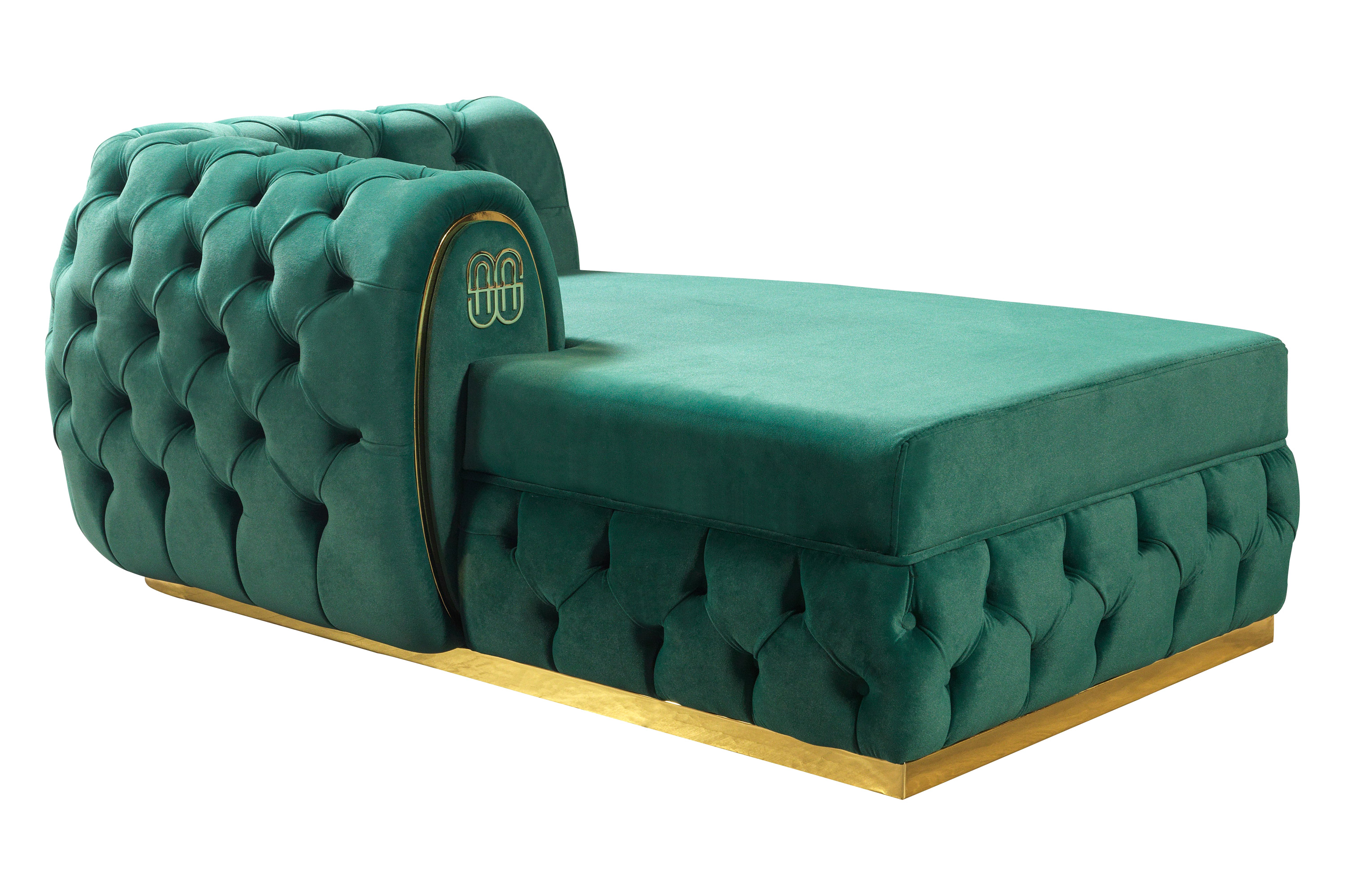 Nova - Jess Velvet Green Double Chaise Sectional