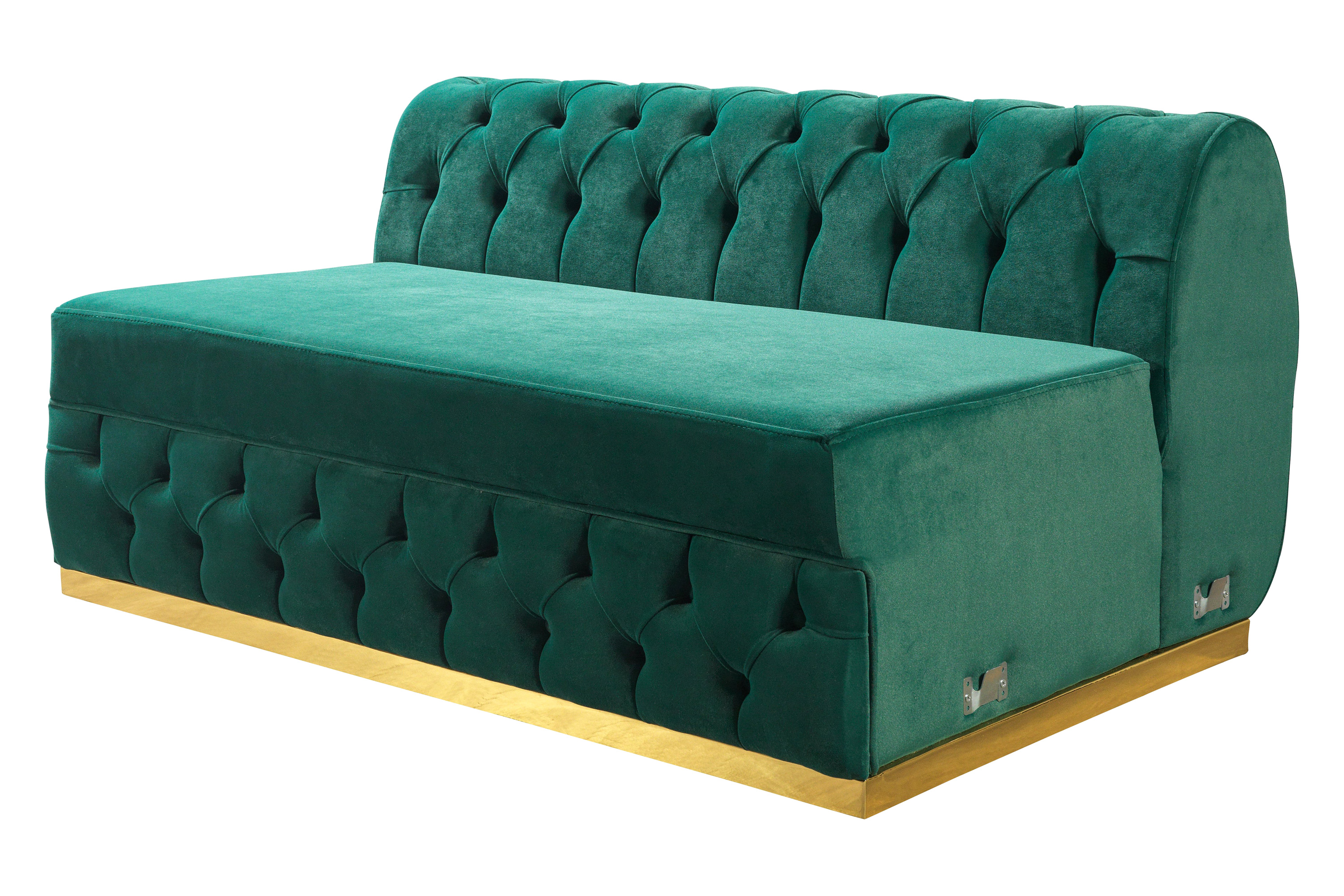 Nova - Jess Velvet Green Double Chaise Sectional