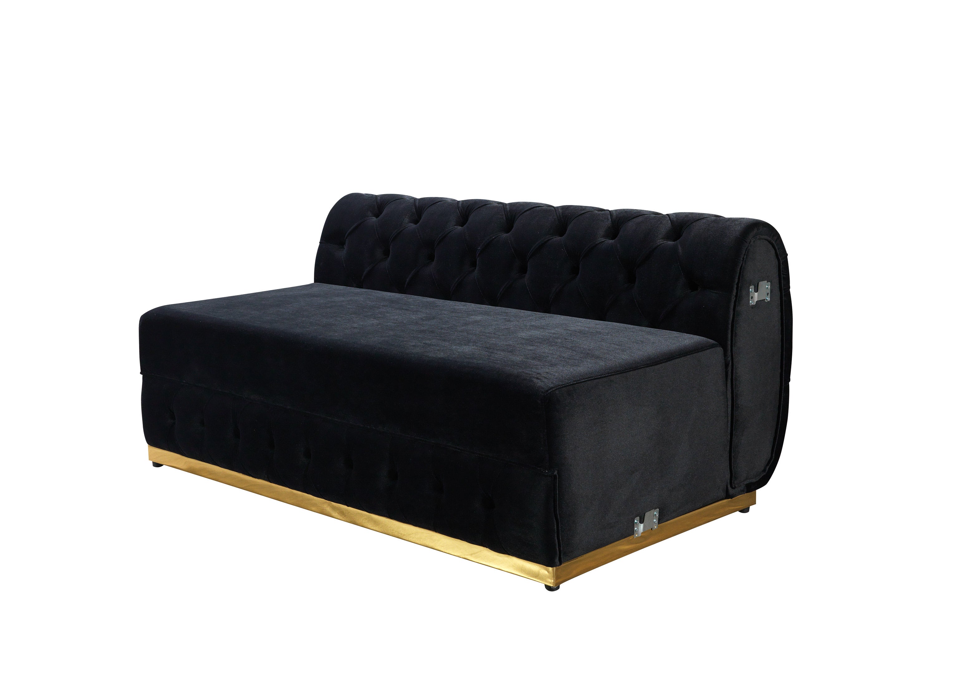 Nova Jessie Black Velvet Double Chaise 138" Sectional