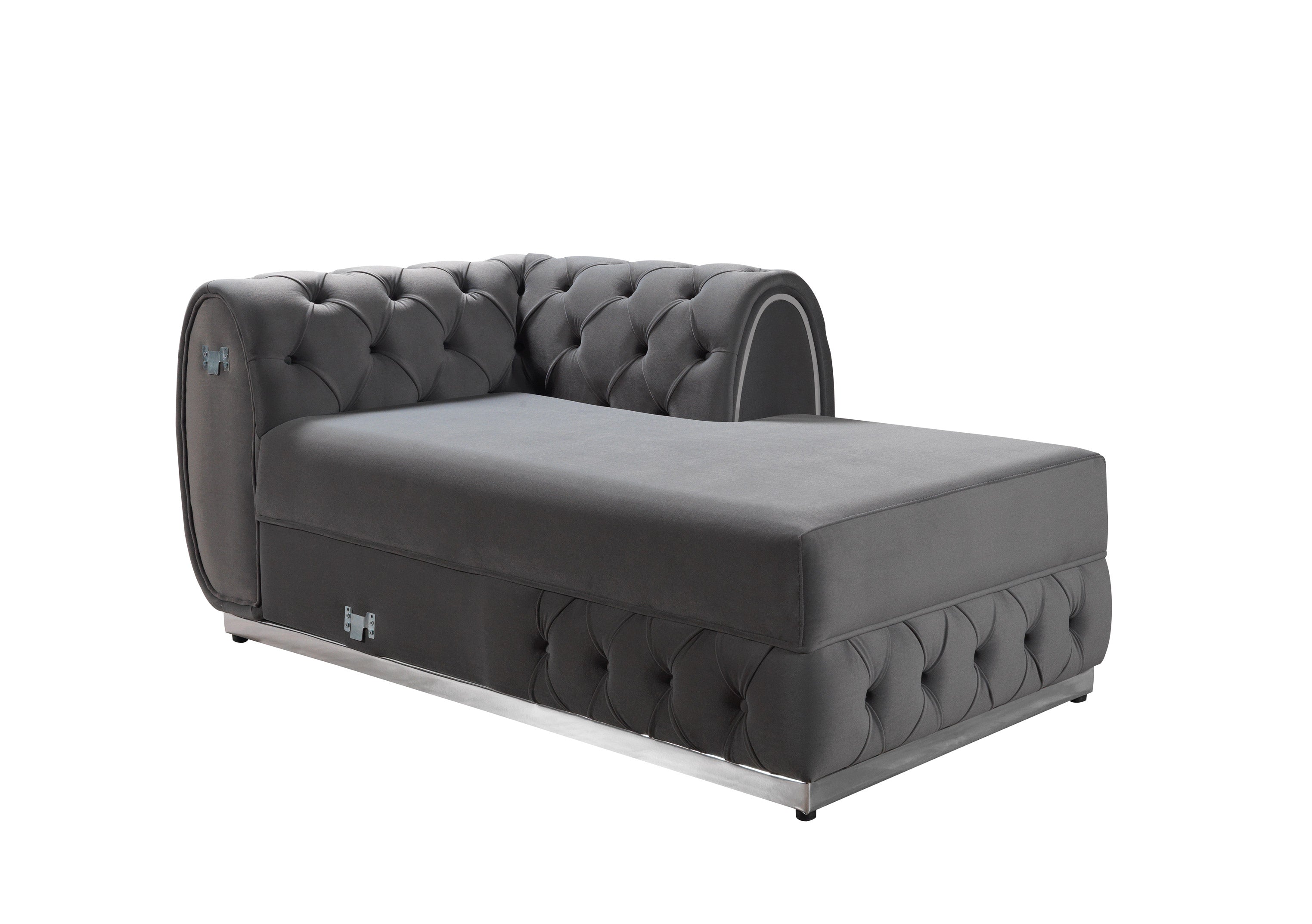 Nova Jessie Gray Velvet Double Chaise 138" Sectional