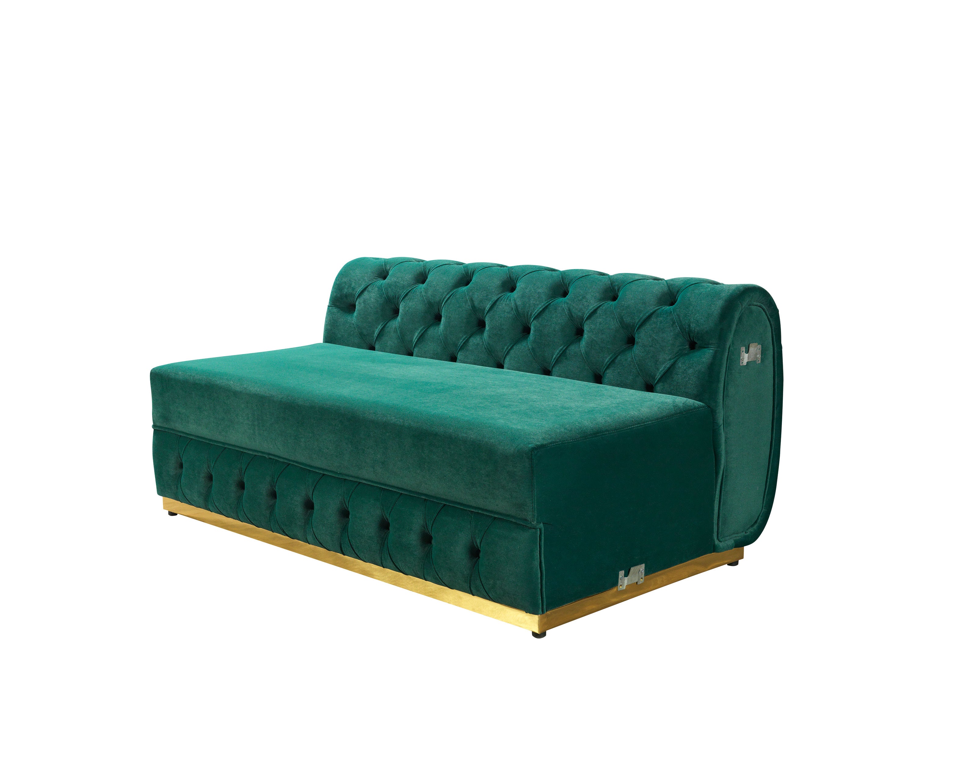 Nova Jessie Green Velvet Double Chaise 138" Sectional