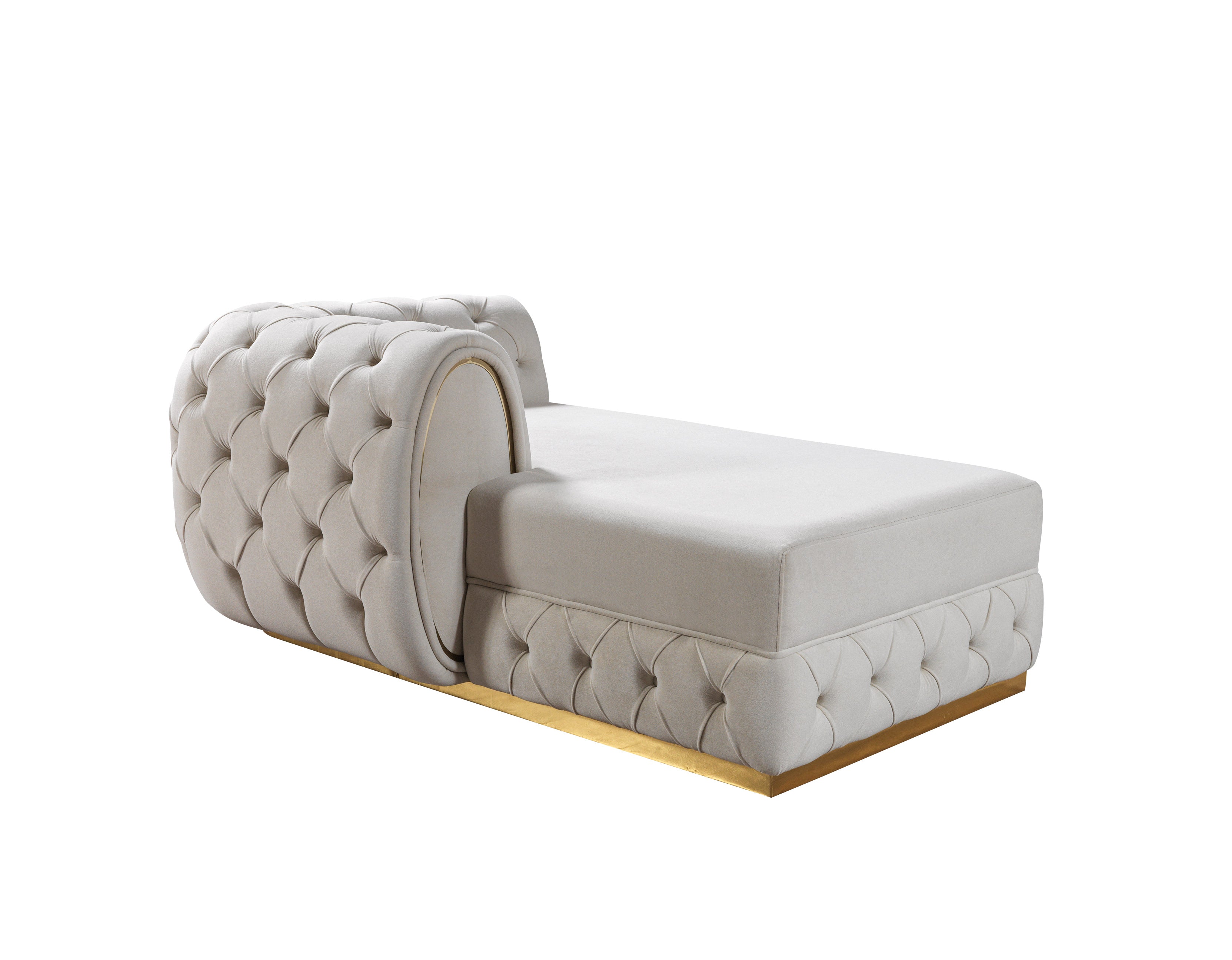 Nova Jessie Ivory Velvet Double Chaise 138" Sectional