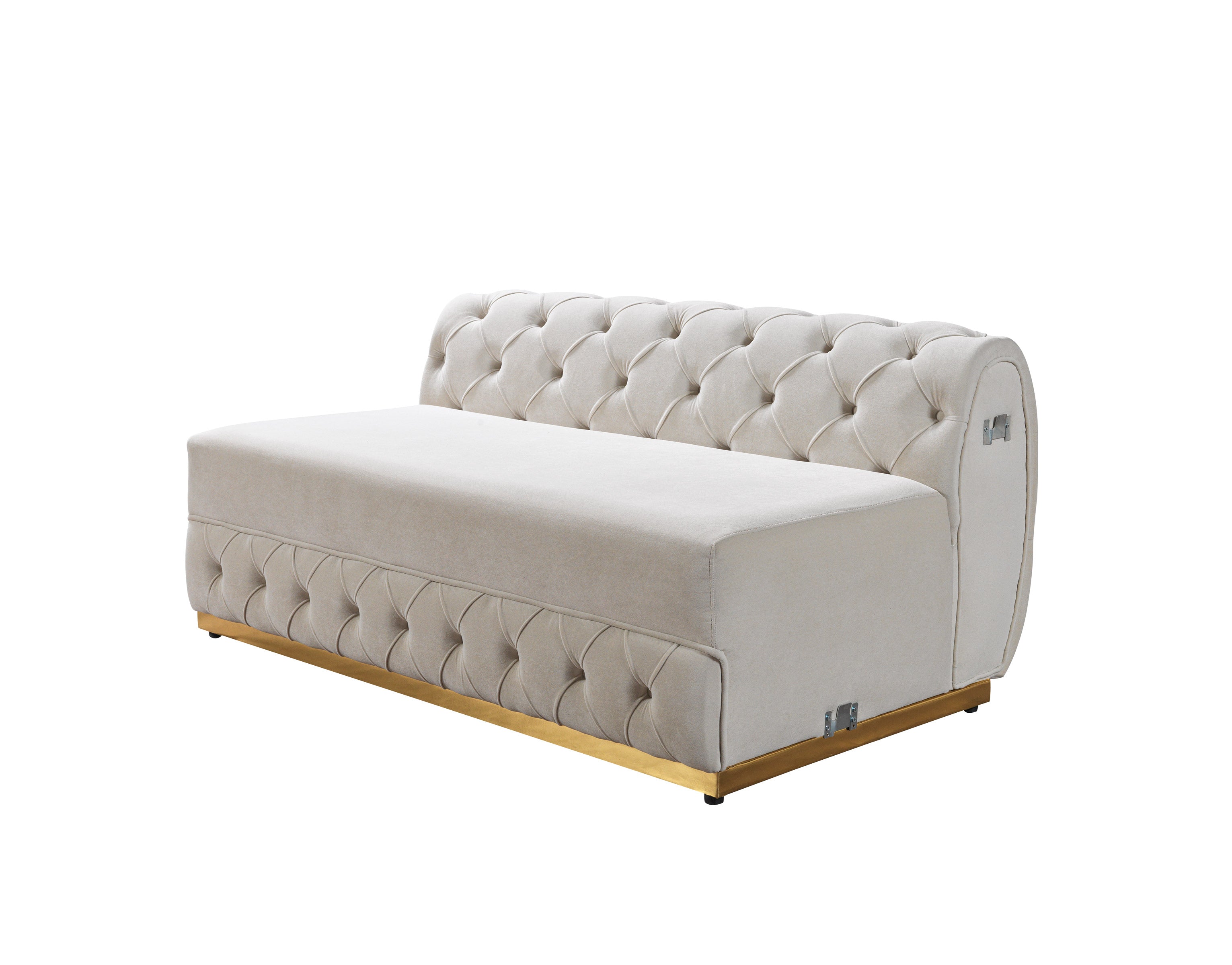 Nova Jessie Ivory Velvet Double Chaise 138" Sectional