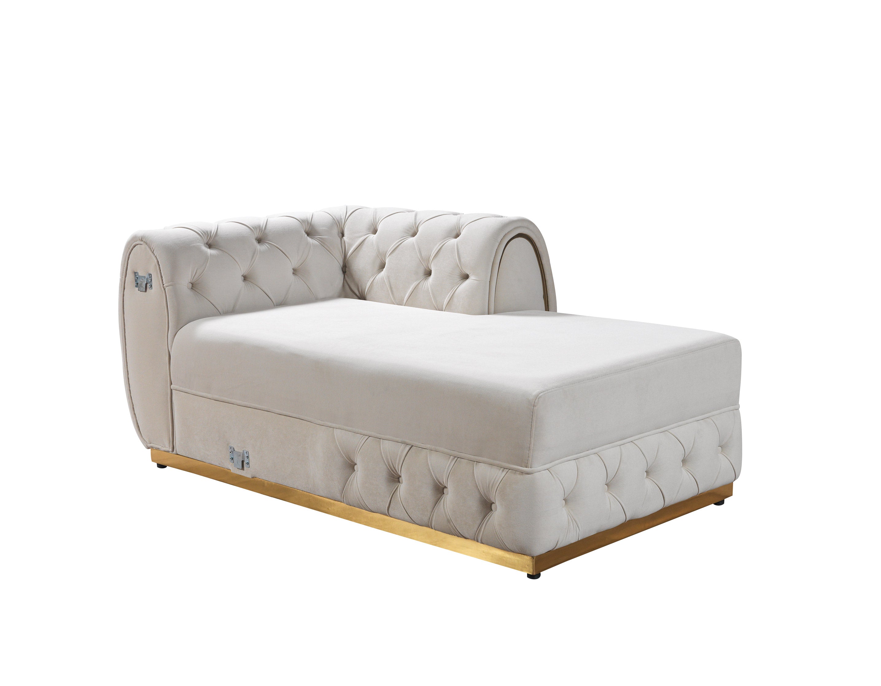 Nova Jessie Ivory Velvet Double Chaise 138" Sectional