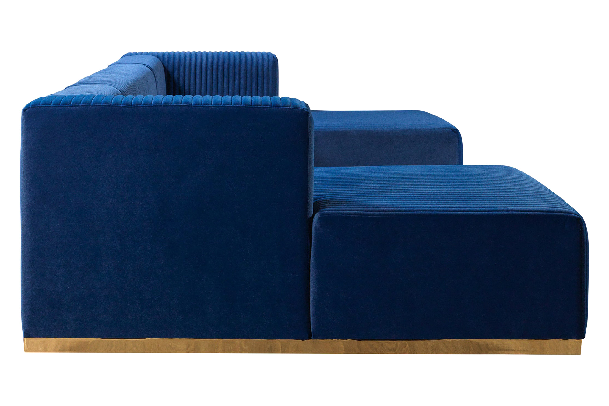 Nova Juliana Velvet 4-Piece Sectional - Blue