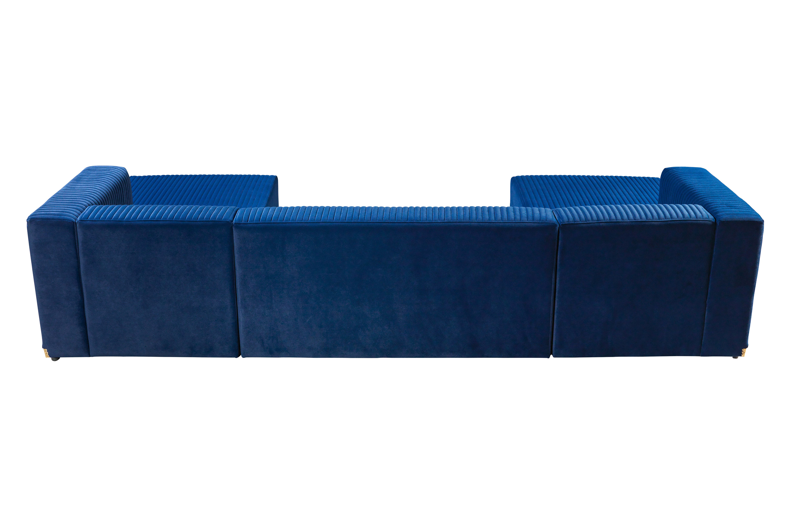 Nova Juliana Velvet 4-Piece Sectional - Blue