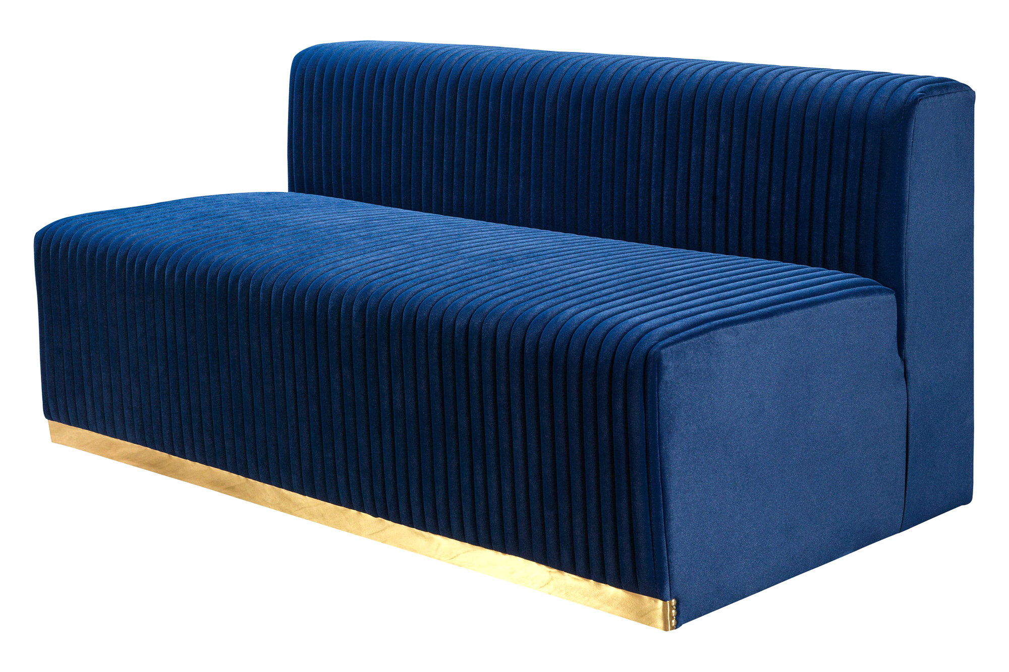 Nova Juliana Velvet 4-Piece Sectional - Blue