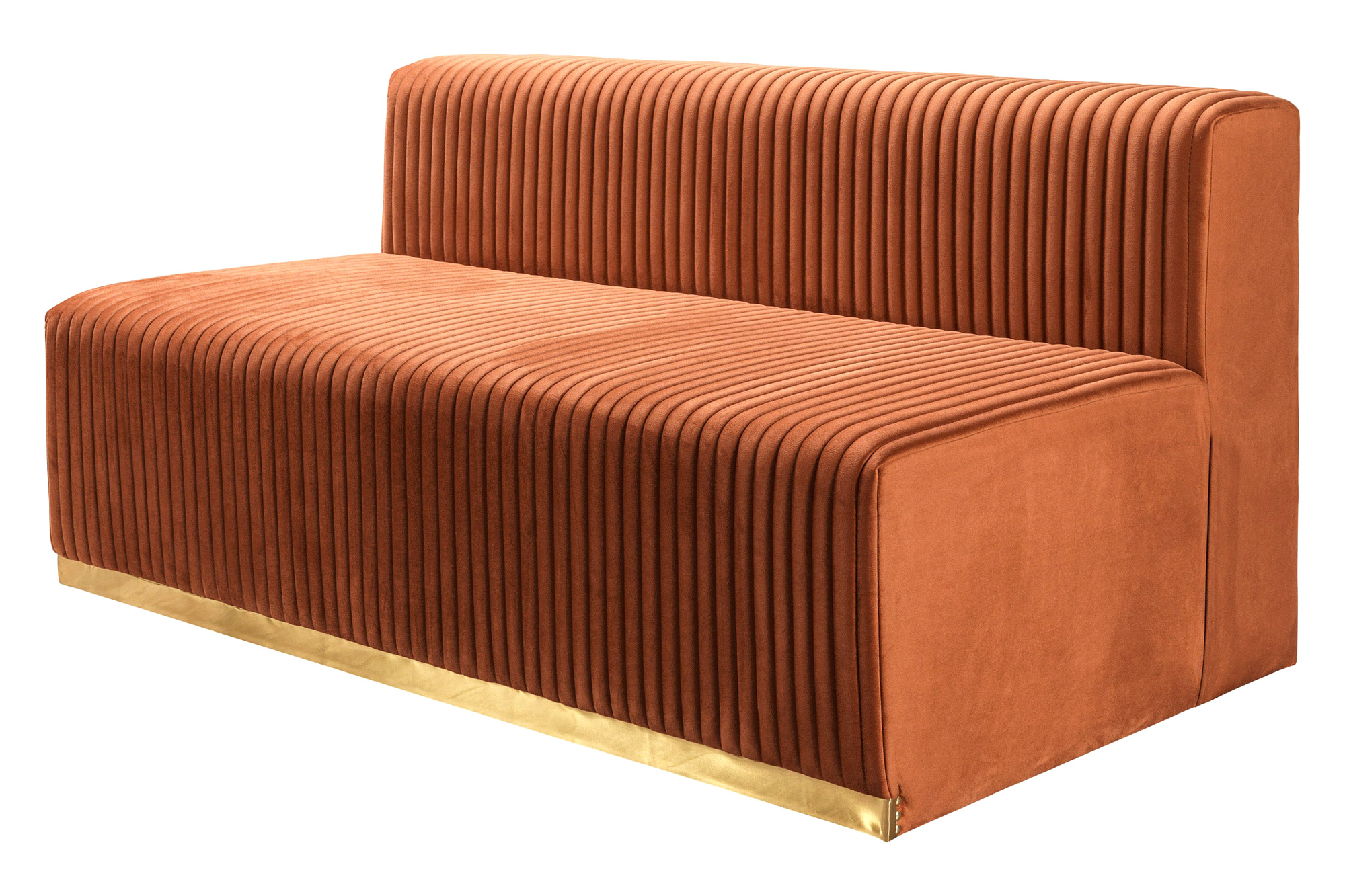 Nova Juliana Velvet 4-Piece Sectional - Orange