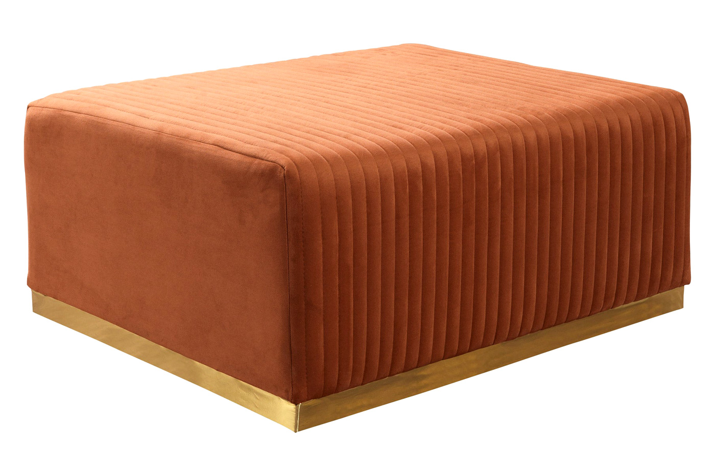 Nova Juliana Velvet 4-Piece Sectional - Orange