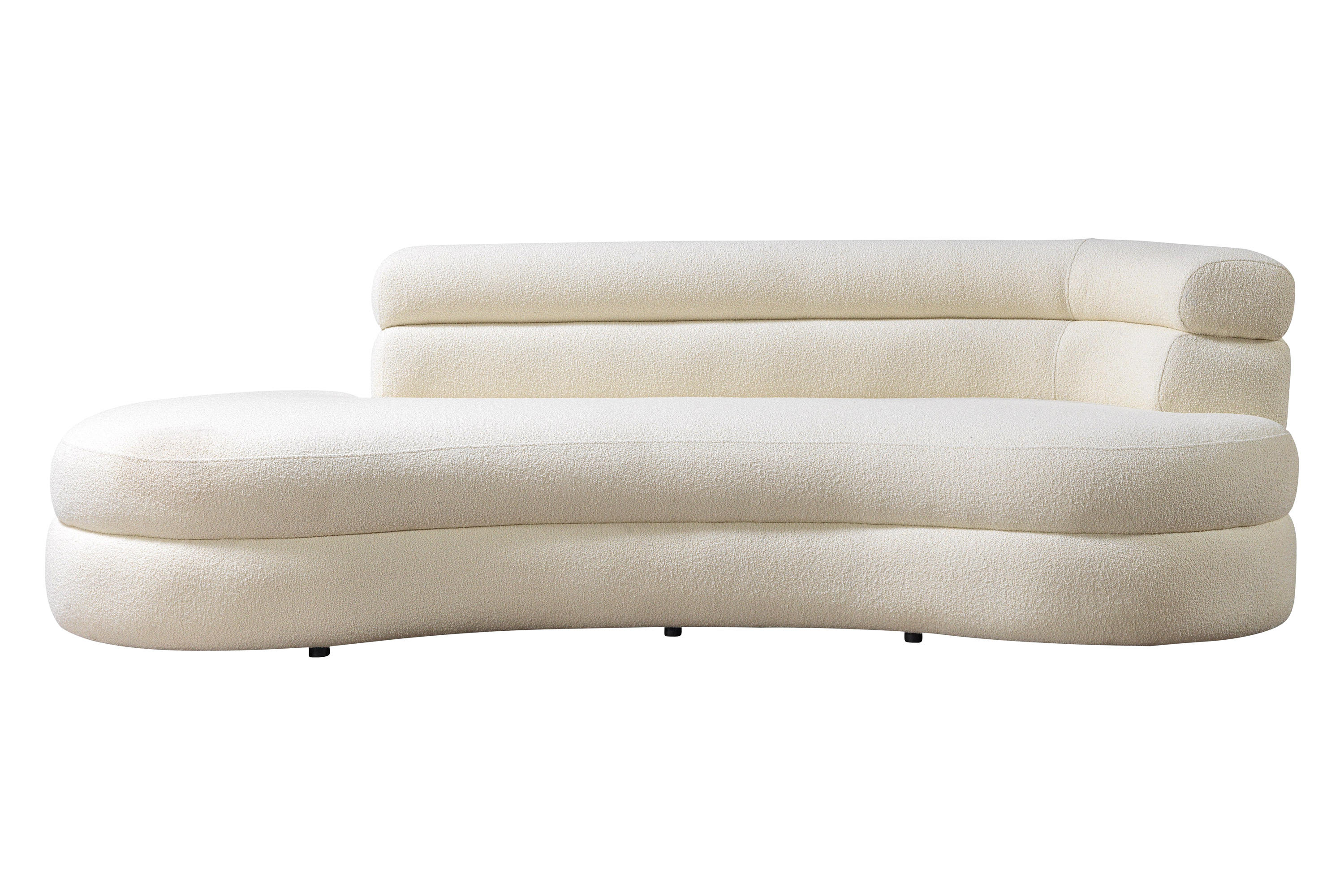 Nova - Larissa Ivory Boucle Chaise Lounge